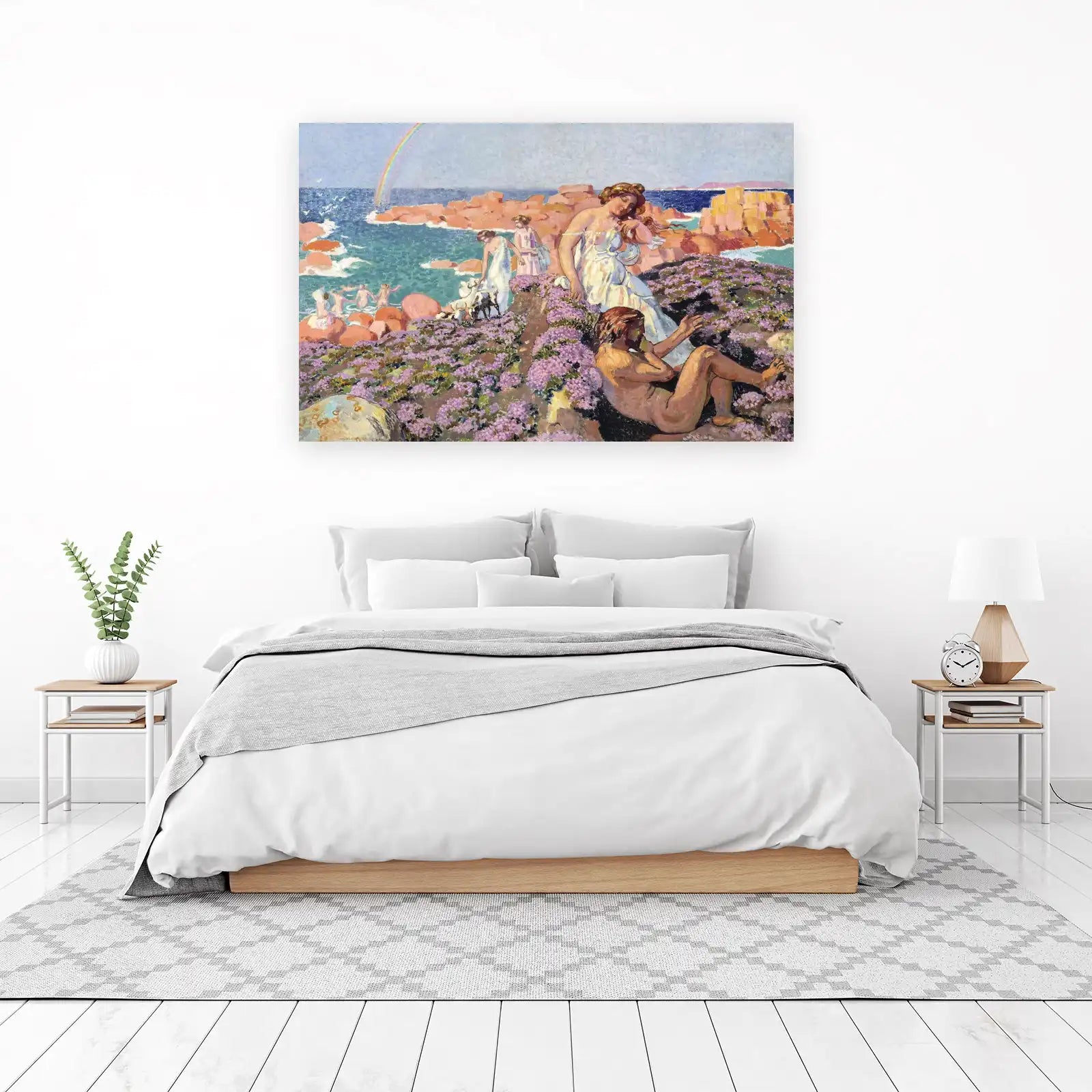 Mythical Coastal Scene Rainbow Wall Art