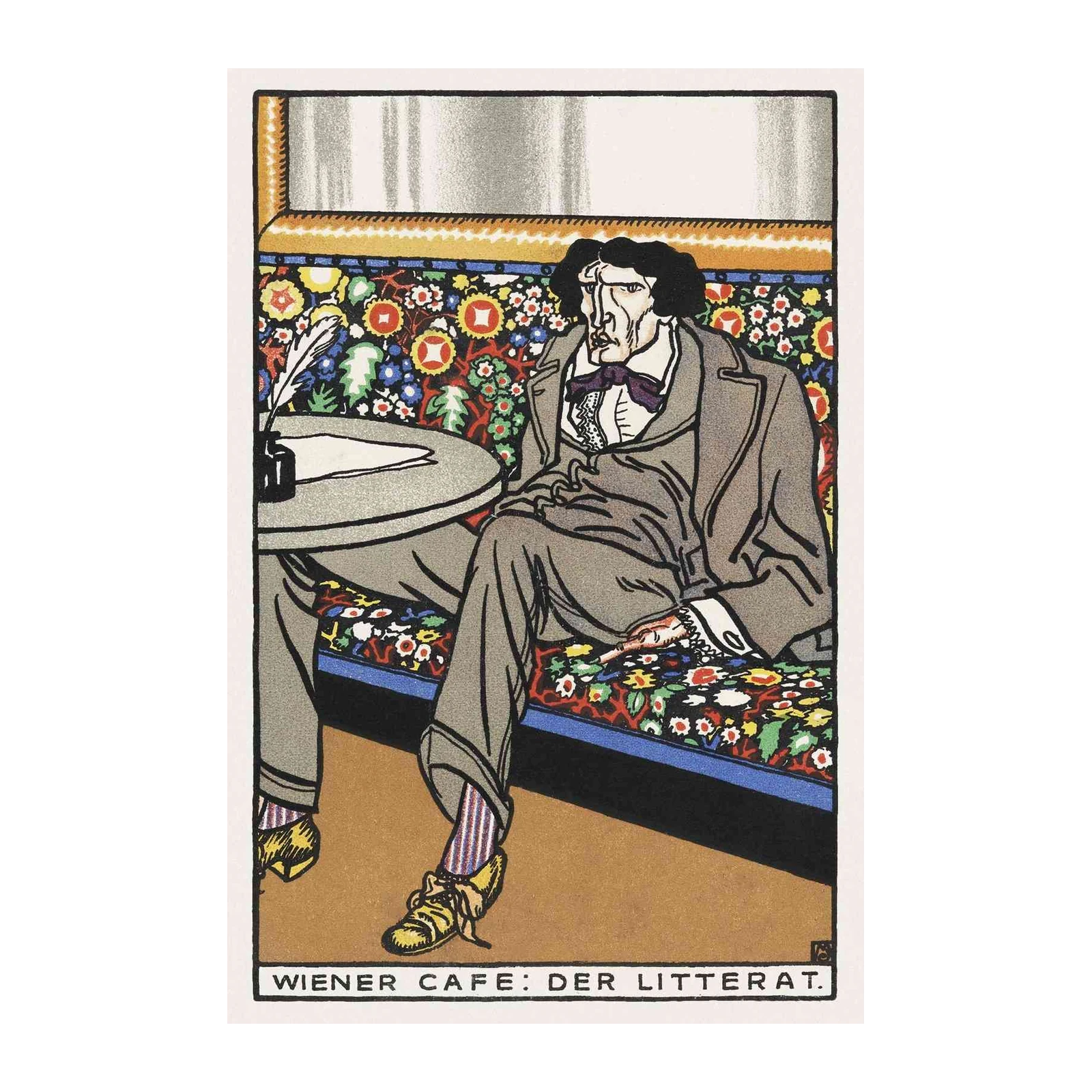 Literary Figure Cafe Art Wall Art