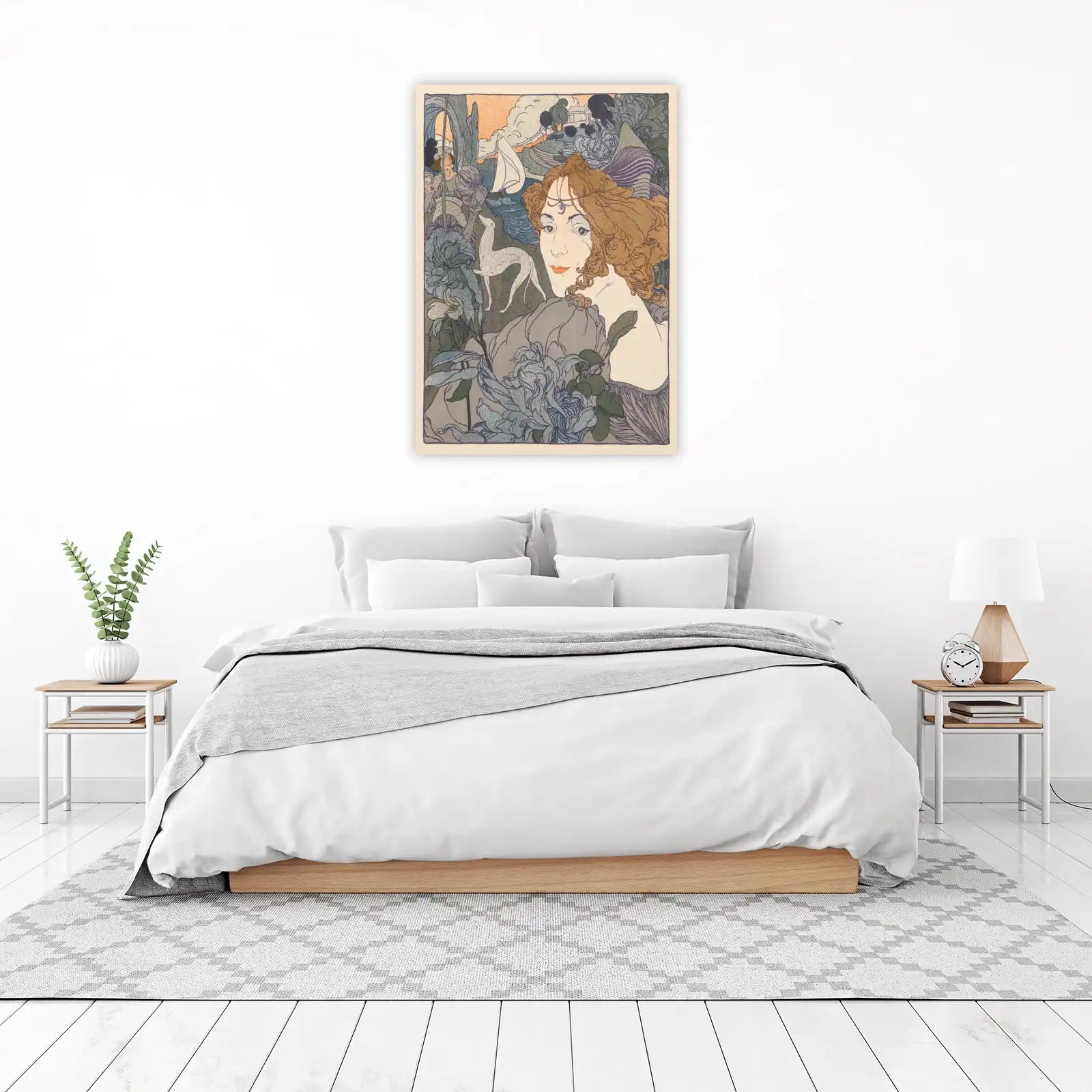 Art Nouveau Elegance Lady & Dog Wall Art