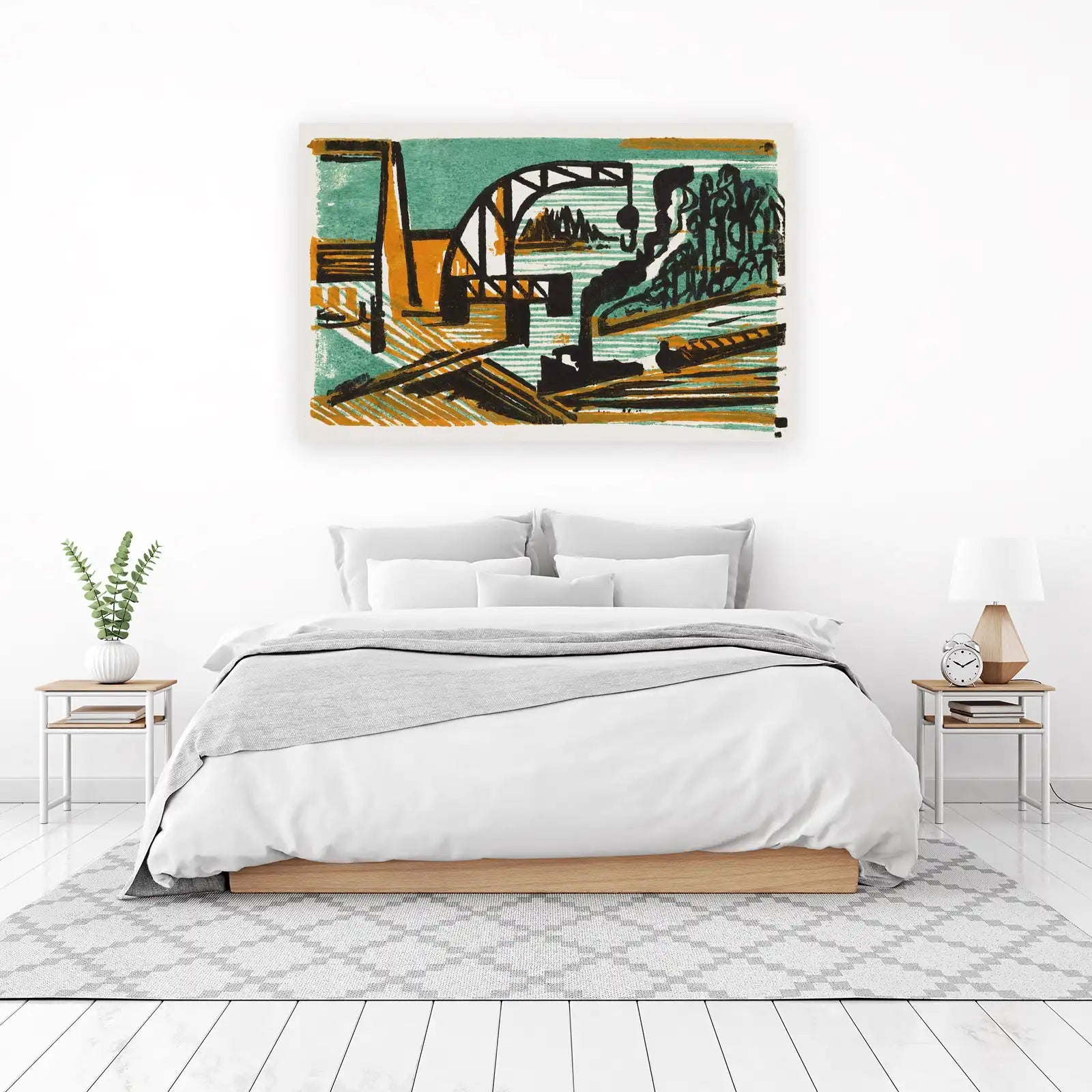 Industrial Crane Harbor Abstract Wall Art