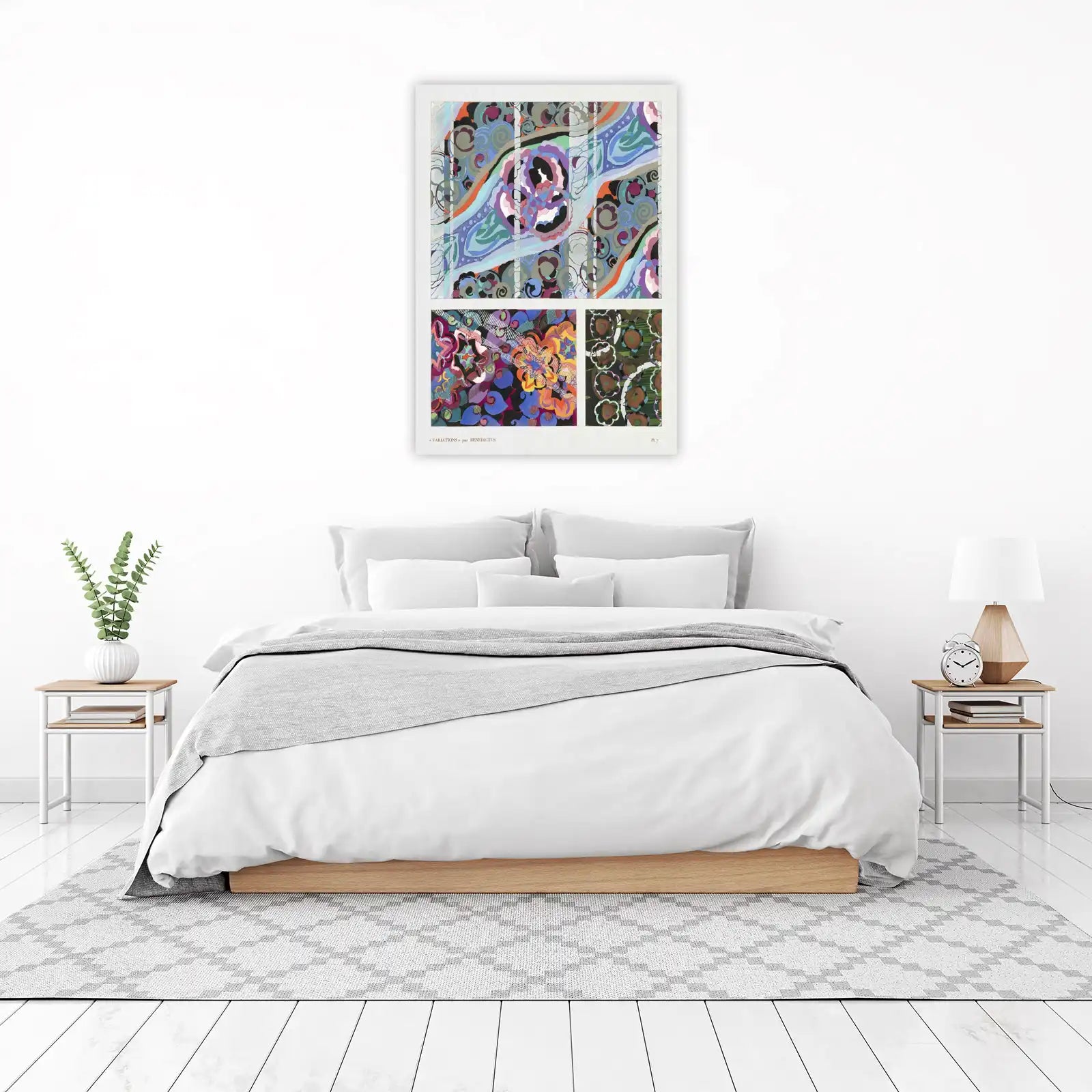 Vibrant Art Deco Floral & Abstract Wall Art