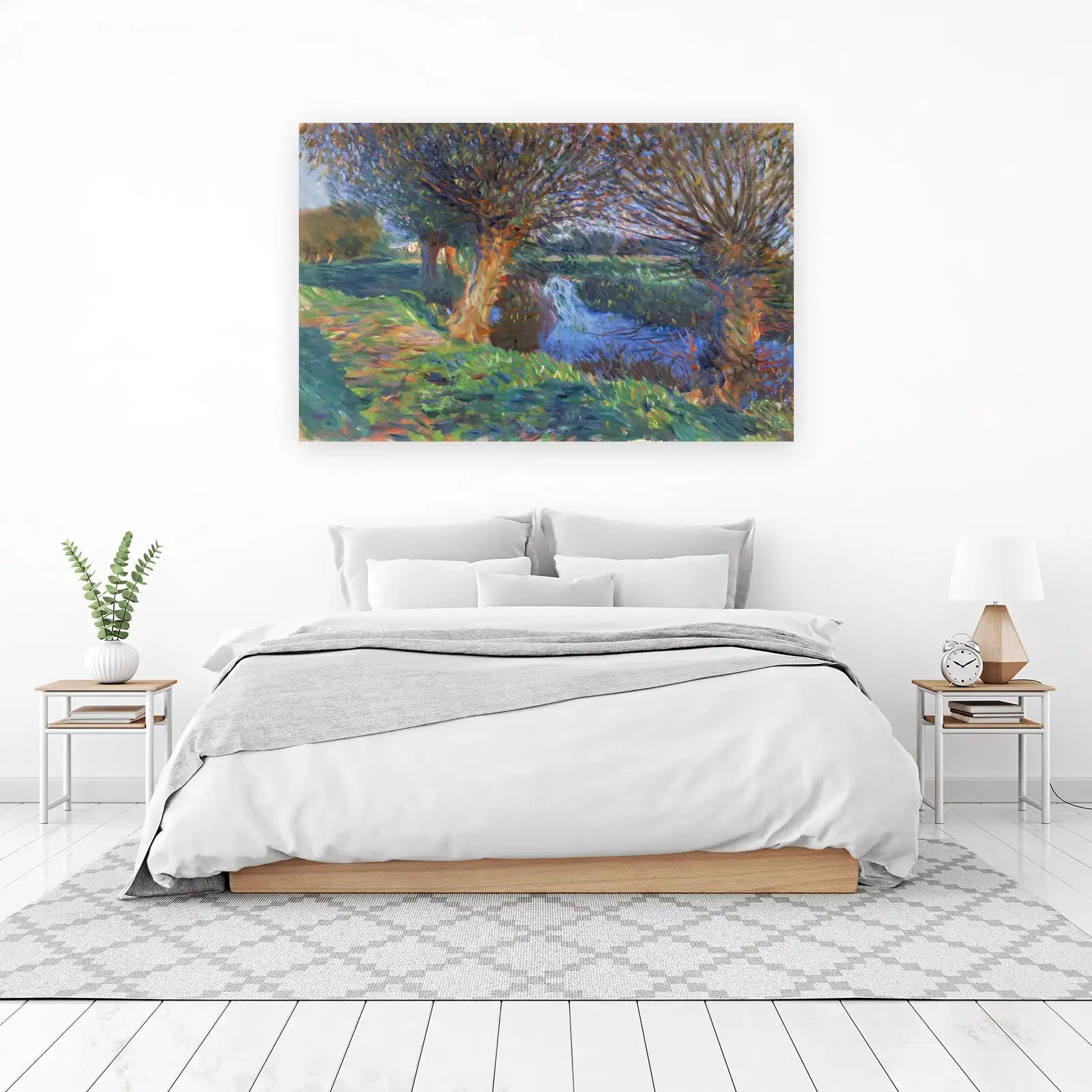 Impressionist Riverside Trees Wall Art