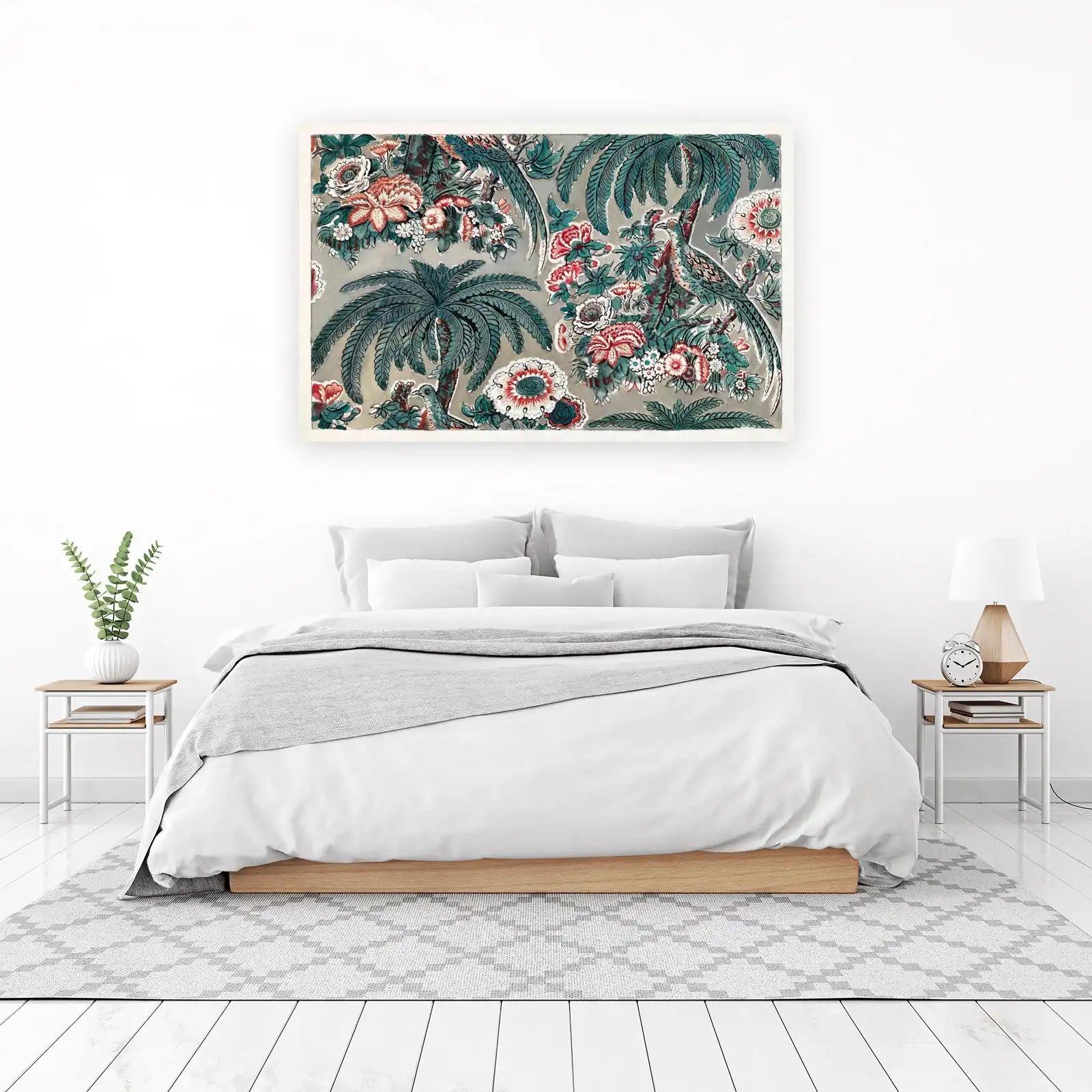 Exotic Bird Floral Palm Garden Wall Art