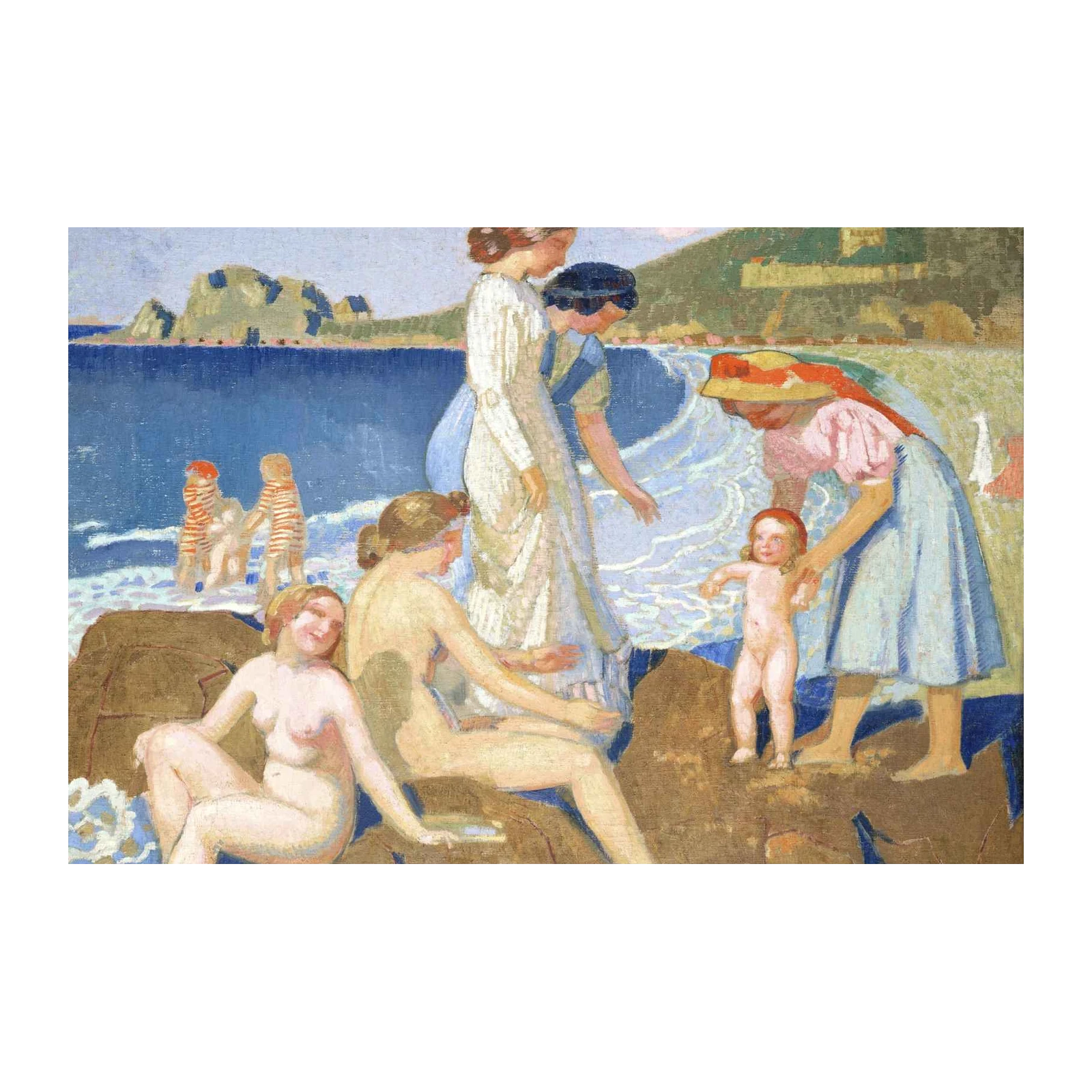 Bathers by the Sea Impressionist Wall Art