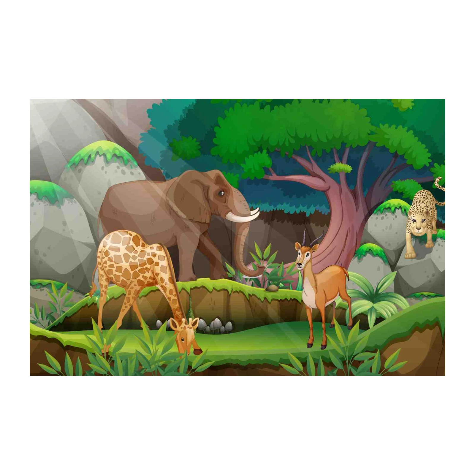 Vibrant Safari Animals Wall Art