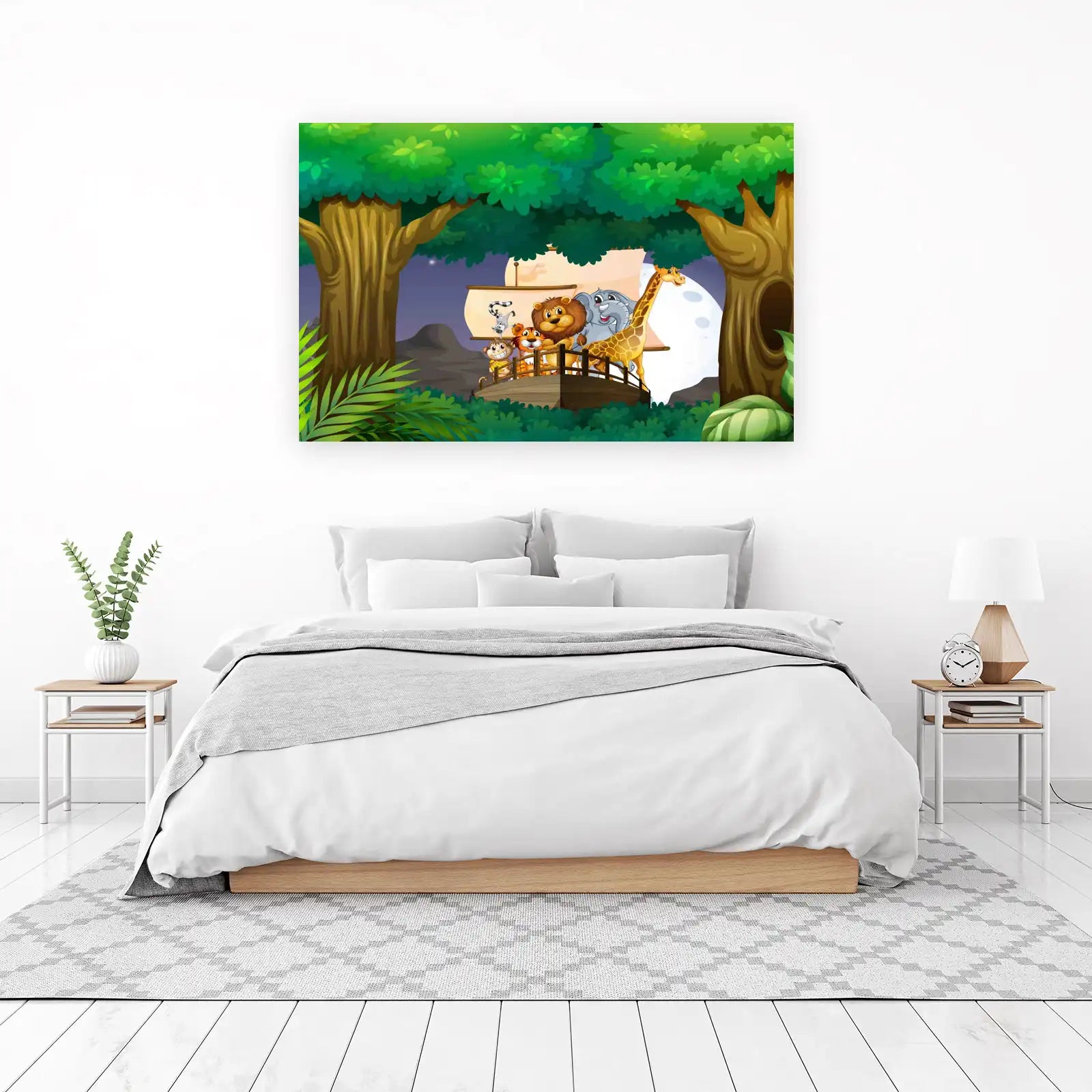 Jungle Safari Animals Ship Wall Art