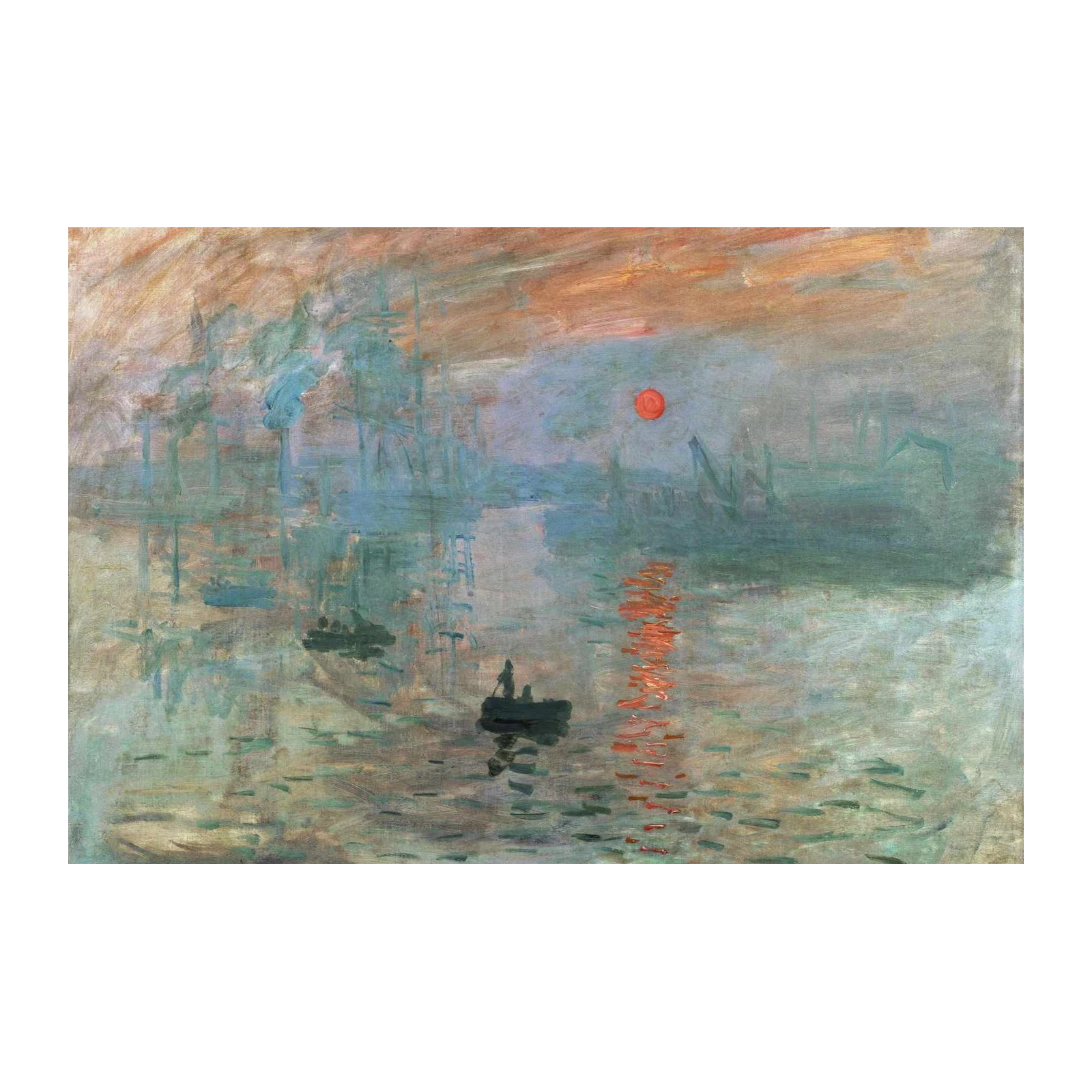 Impressionism Sunset Boat Wall Art