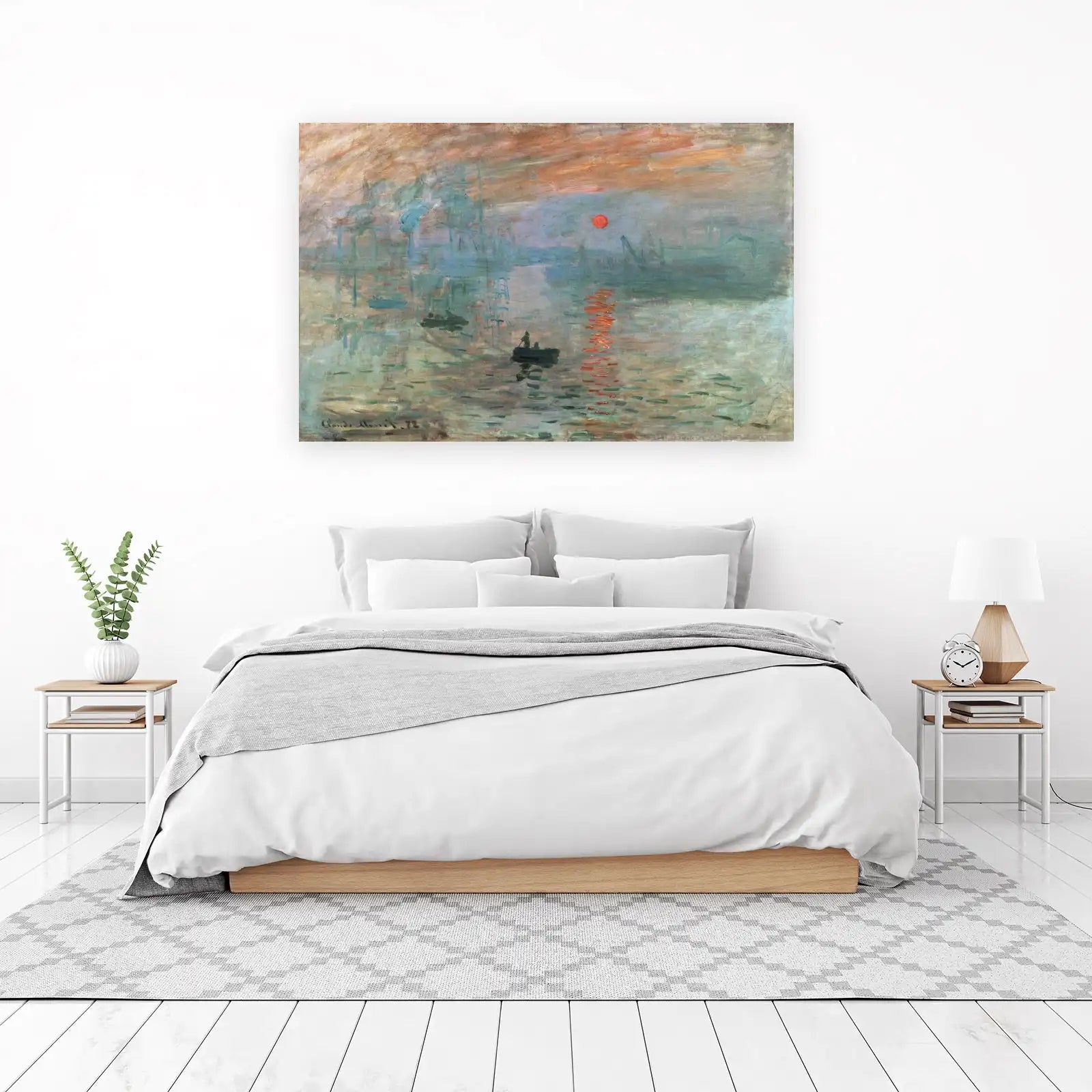 Impressionism Sunset Boat Wall Art