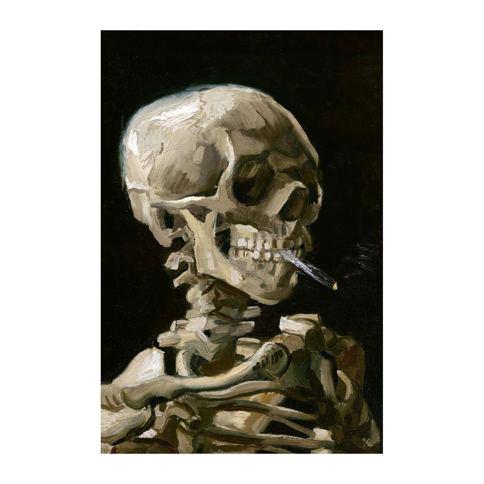 Van Gogh Skeleton Smoking Wall Art