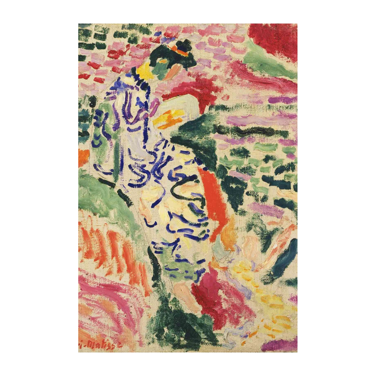 Vibrant Fauvist Portrait Woman Wall Art
