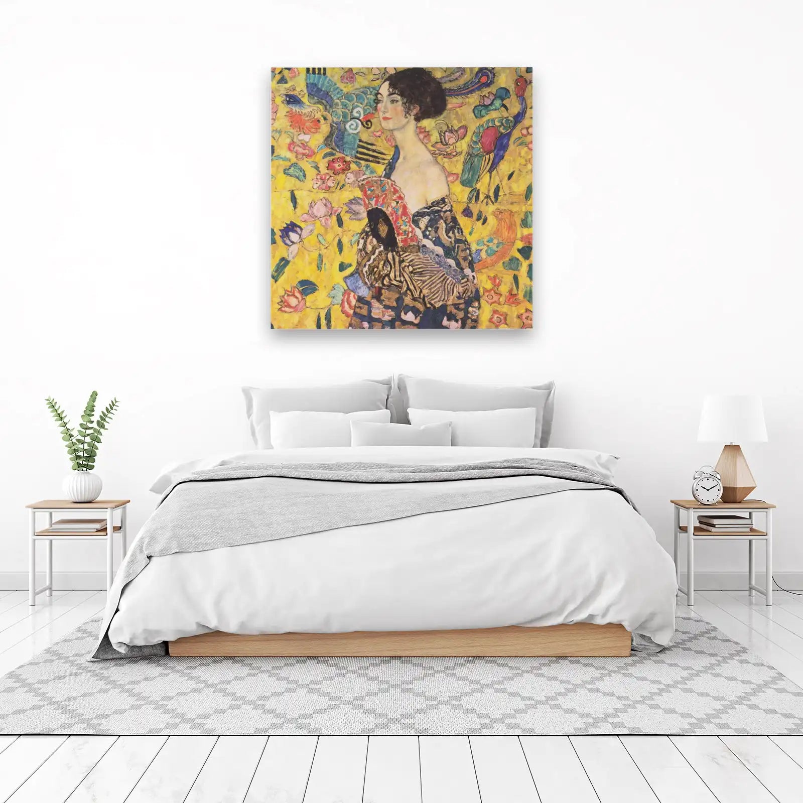 Art Nouveau Portrait Golden Floral Wall Art