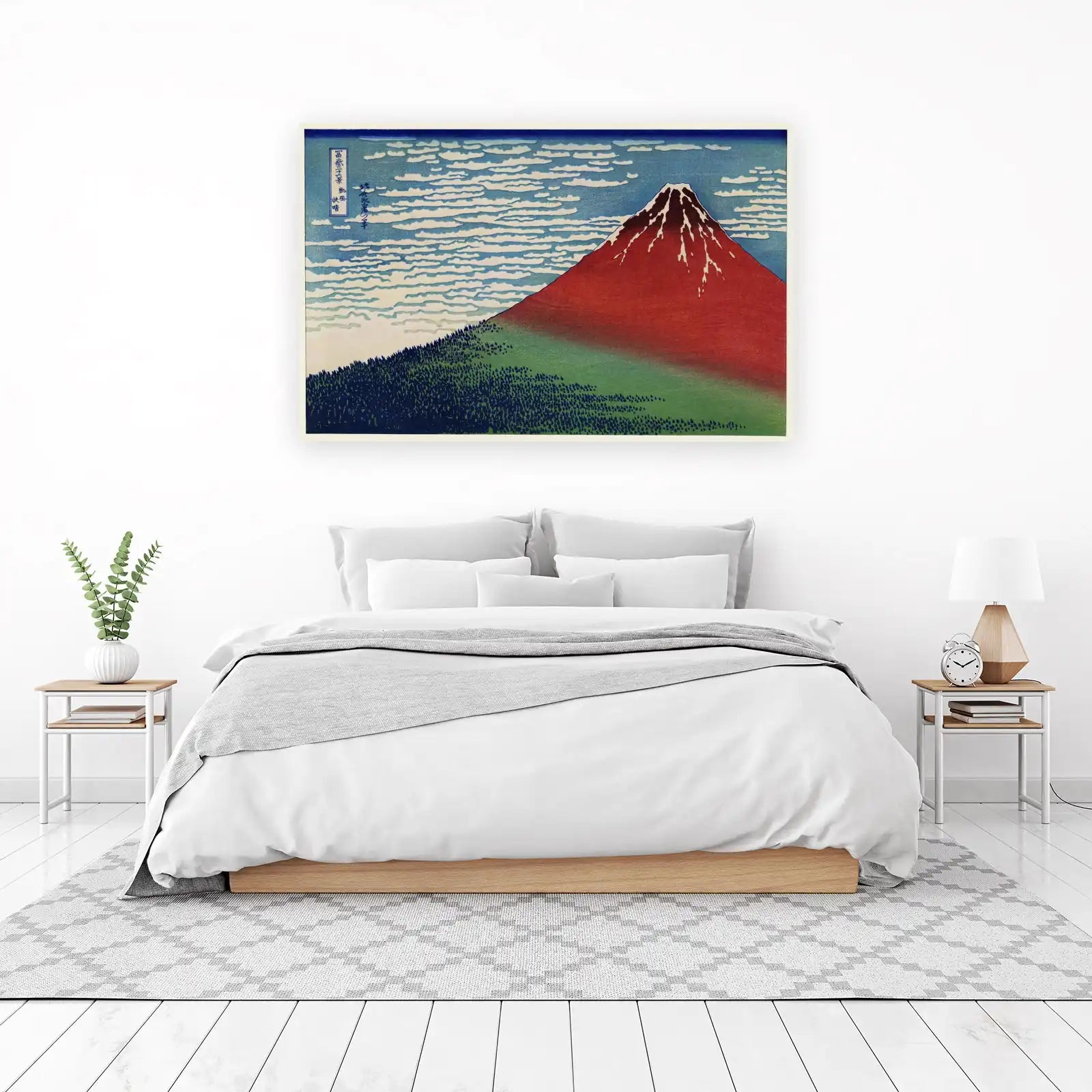 Red Fuji Clouds Wall Art - Japanese Art