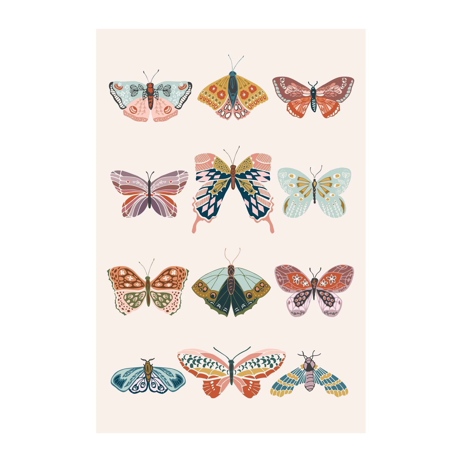 Boho Butterfly Collage Wall Art