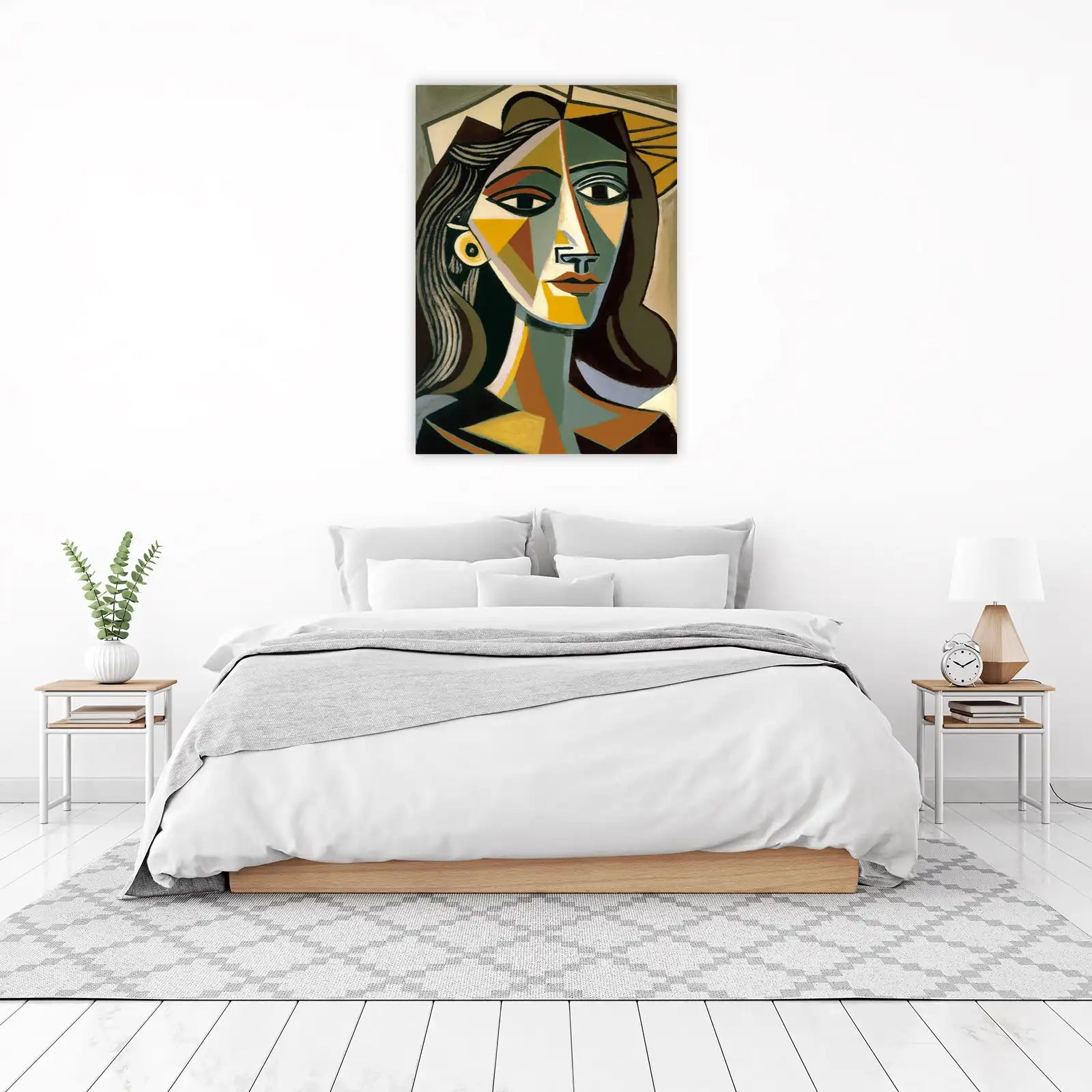 Cubist Portrait Woman Wall Art