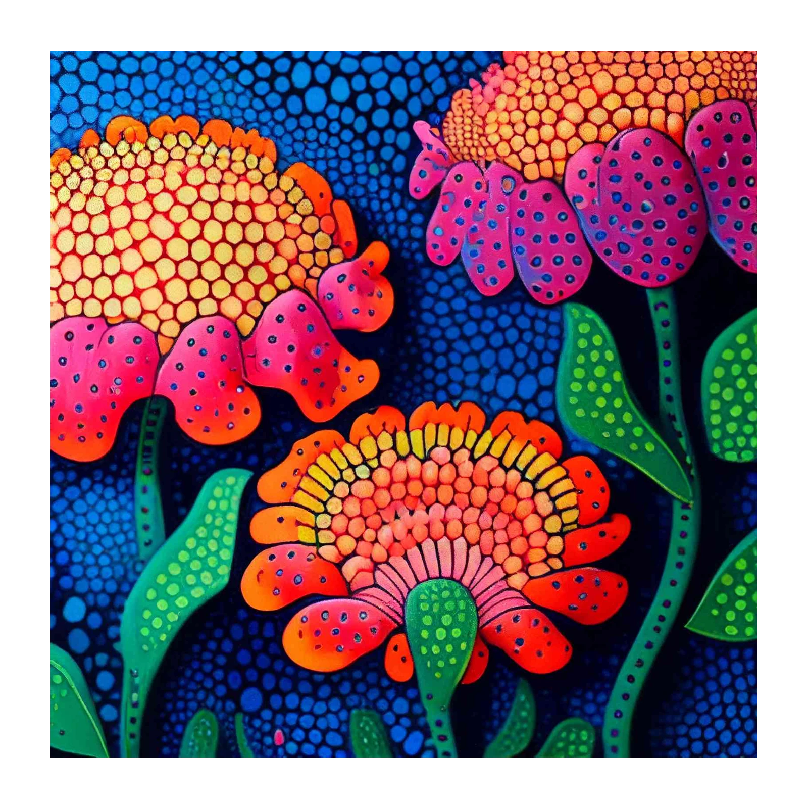 Vibrant Floral Fantasy Wall Art