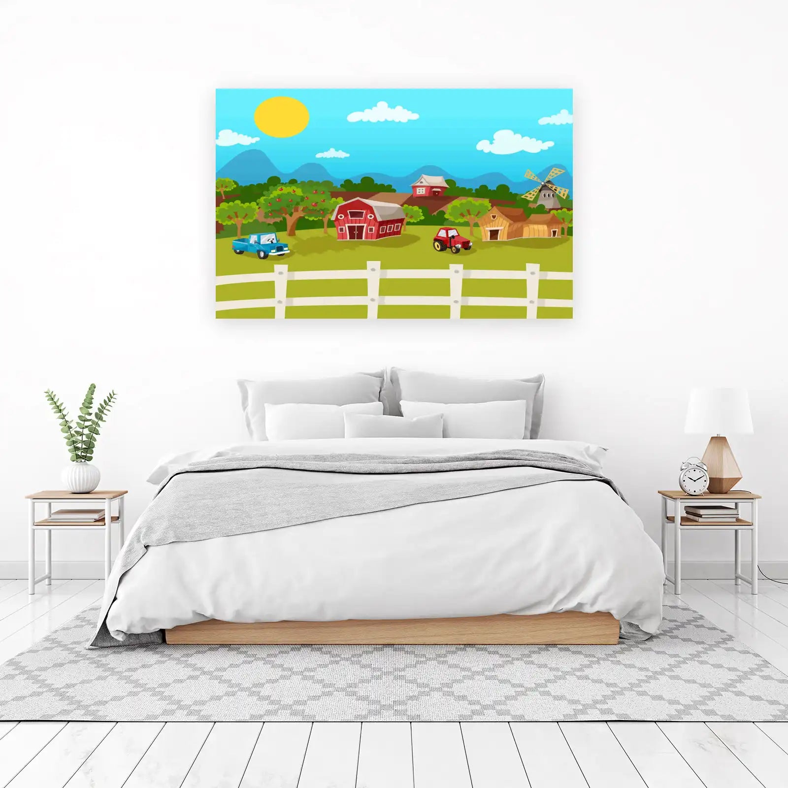 Vibrant Farm Life Landscape Wall Art
