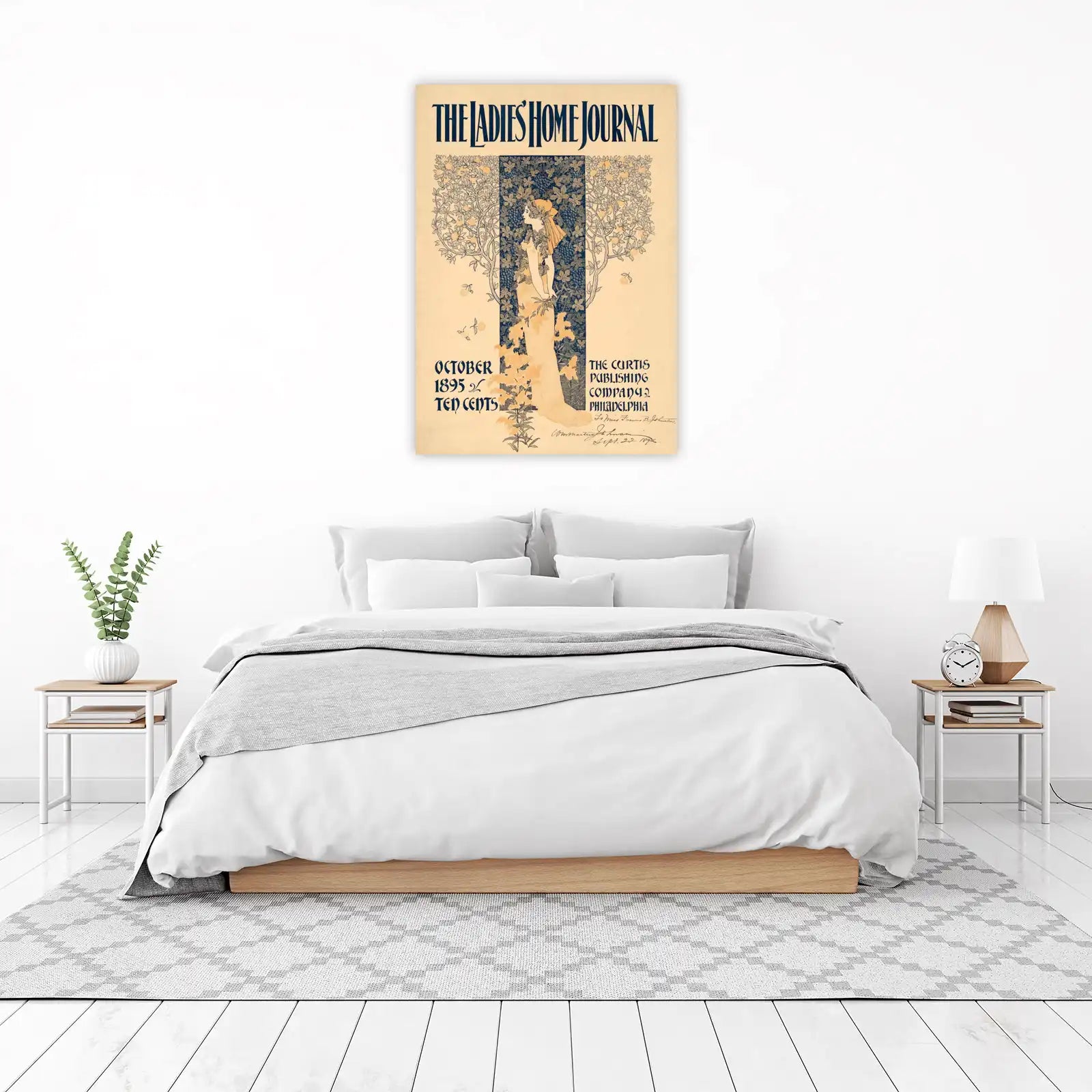 Vintage Lady & Nature Art Nouveau Wall Art