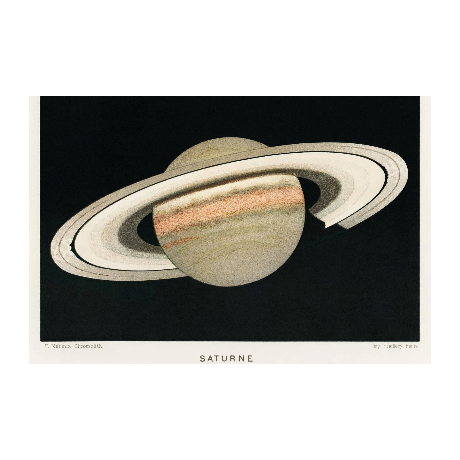 Vintage Saturn Rings Wall Art - Space Art