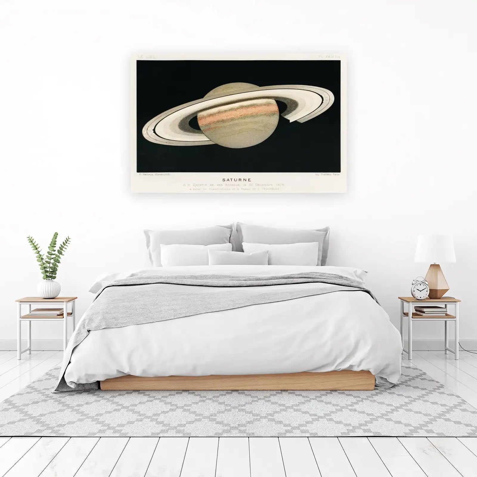 Vintage Saturn Rings Wall Art - Space Art
