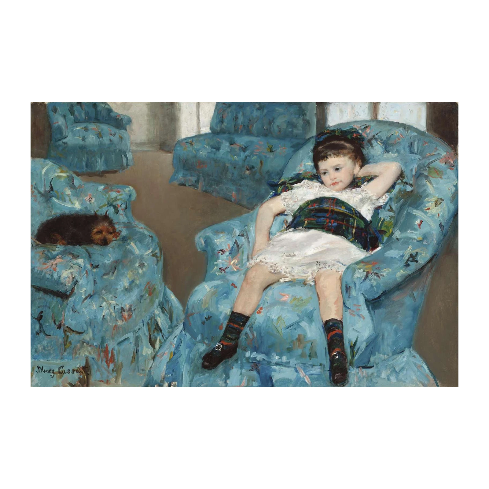 Little Girl in Blue Chair by Cassatt Wall Art