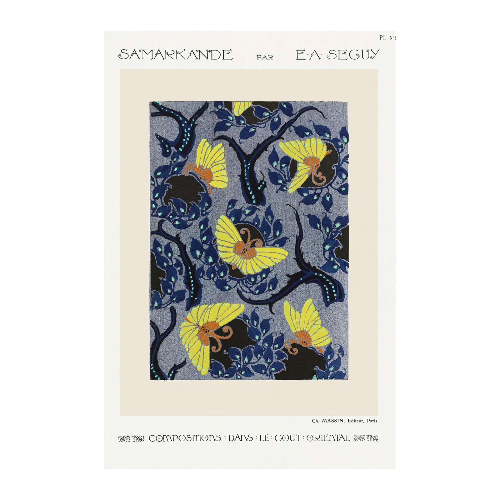 Art Deco Butterfly Samarkande Wall Art