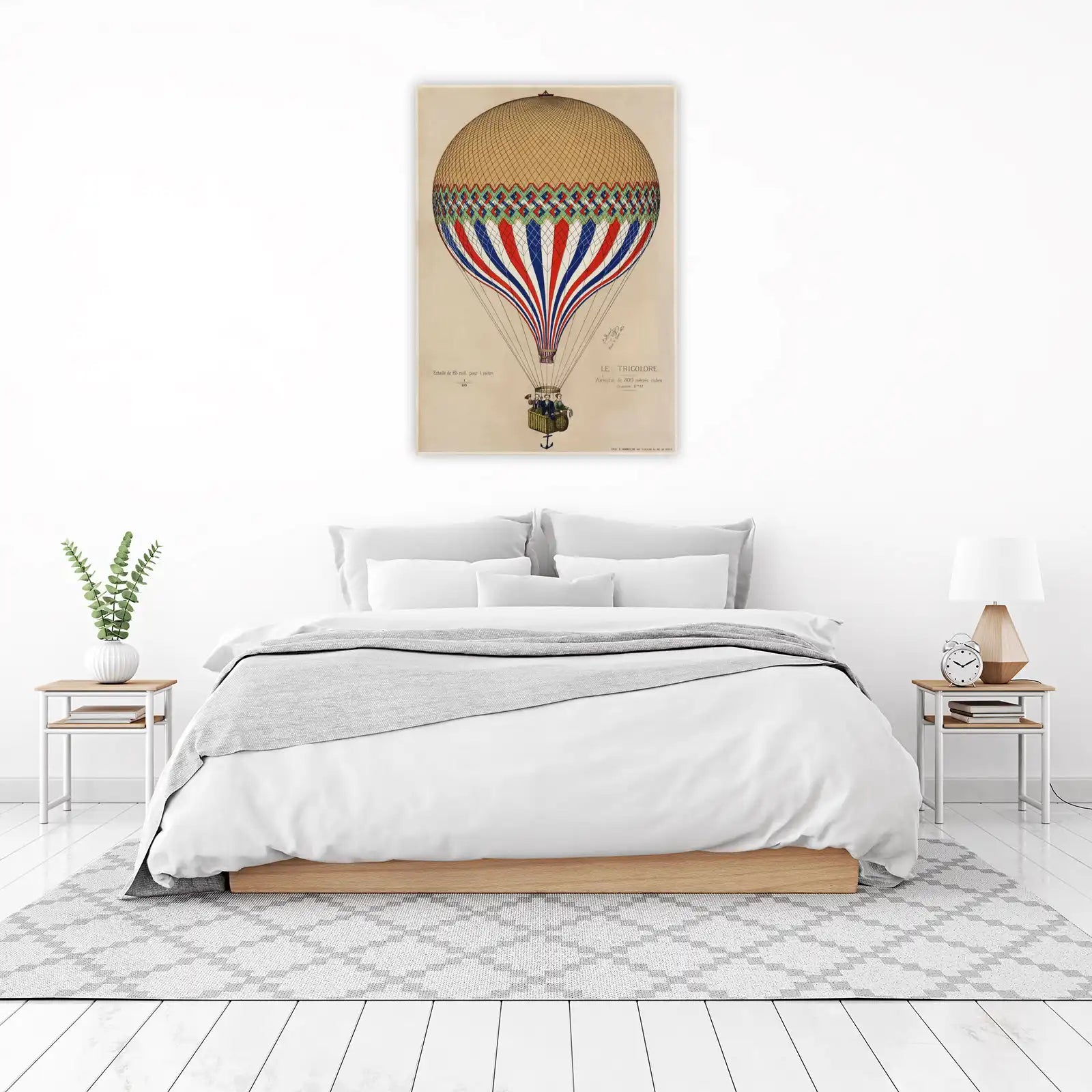 Vintage Hot Air Balloon 'Le Tricolore' Wall Art