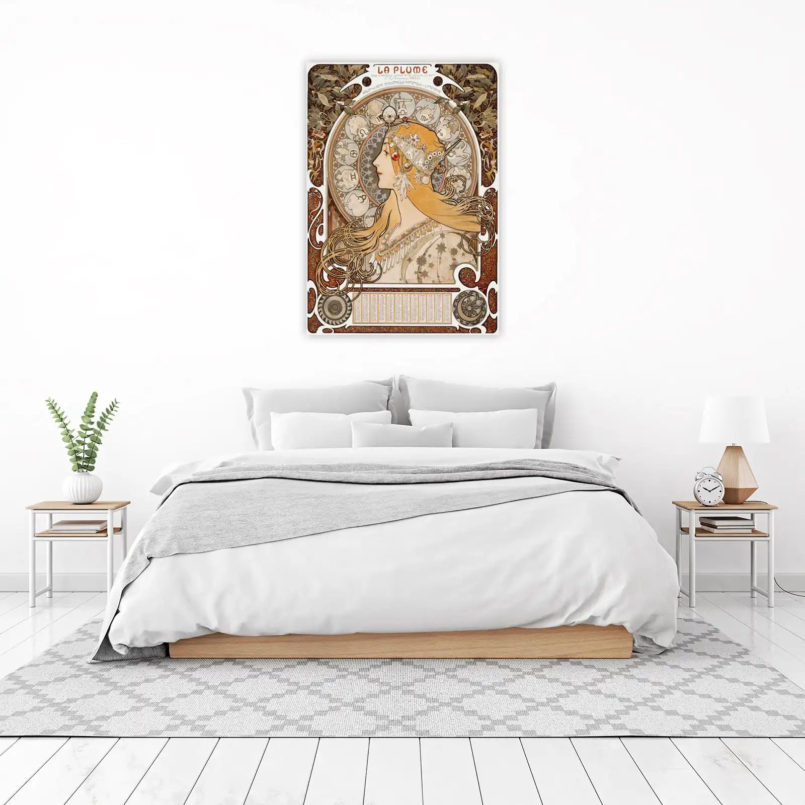 Art Nouveau Zodiac Woman Wall Art - Celestial Decor