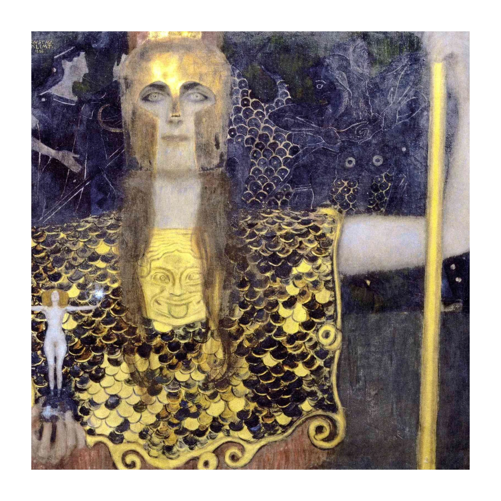 Gustav Klimt Warrior Goddess Gold Wall Art