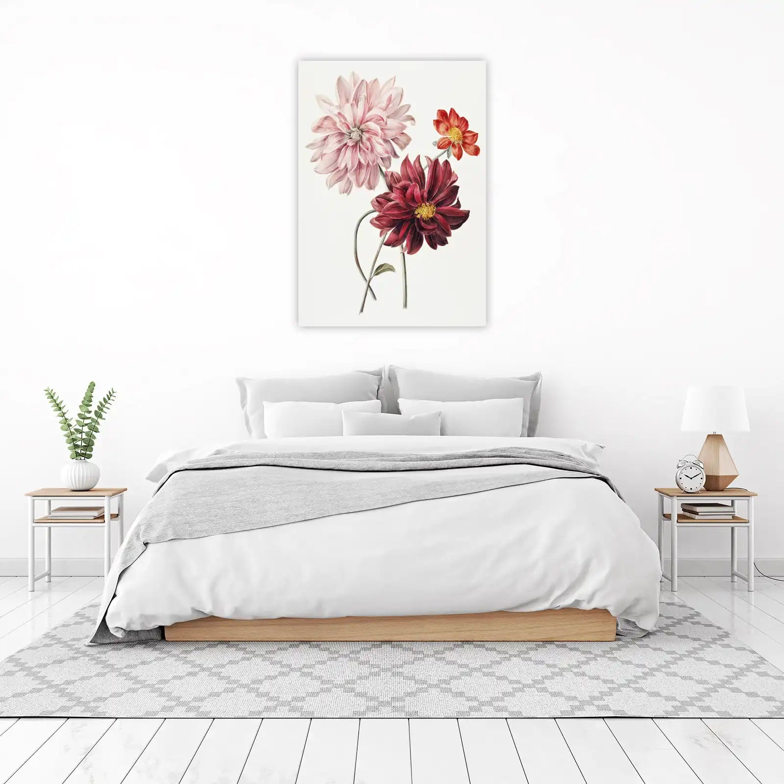 Botanical Dahlia Floral Art Wall Art