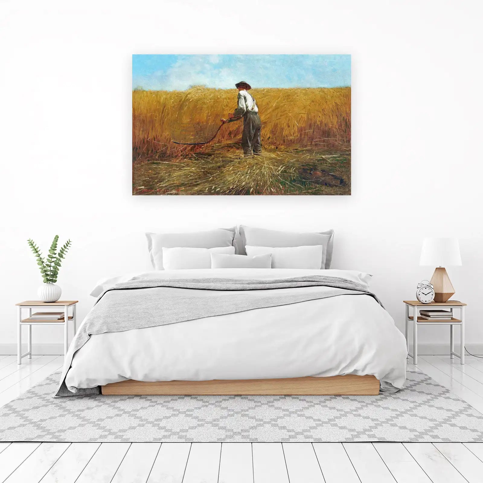 Golden Harvest Reaper Farm Scene Wall Art