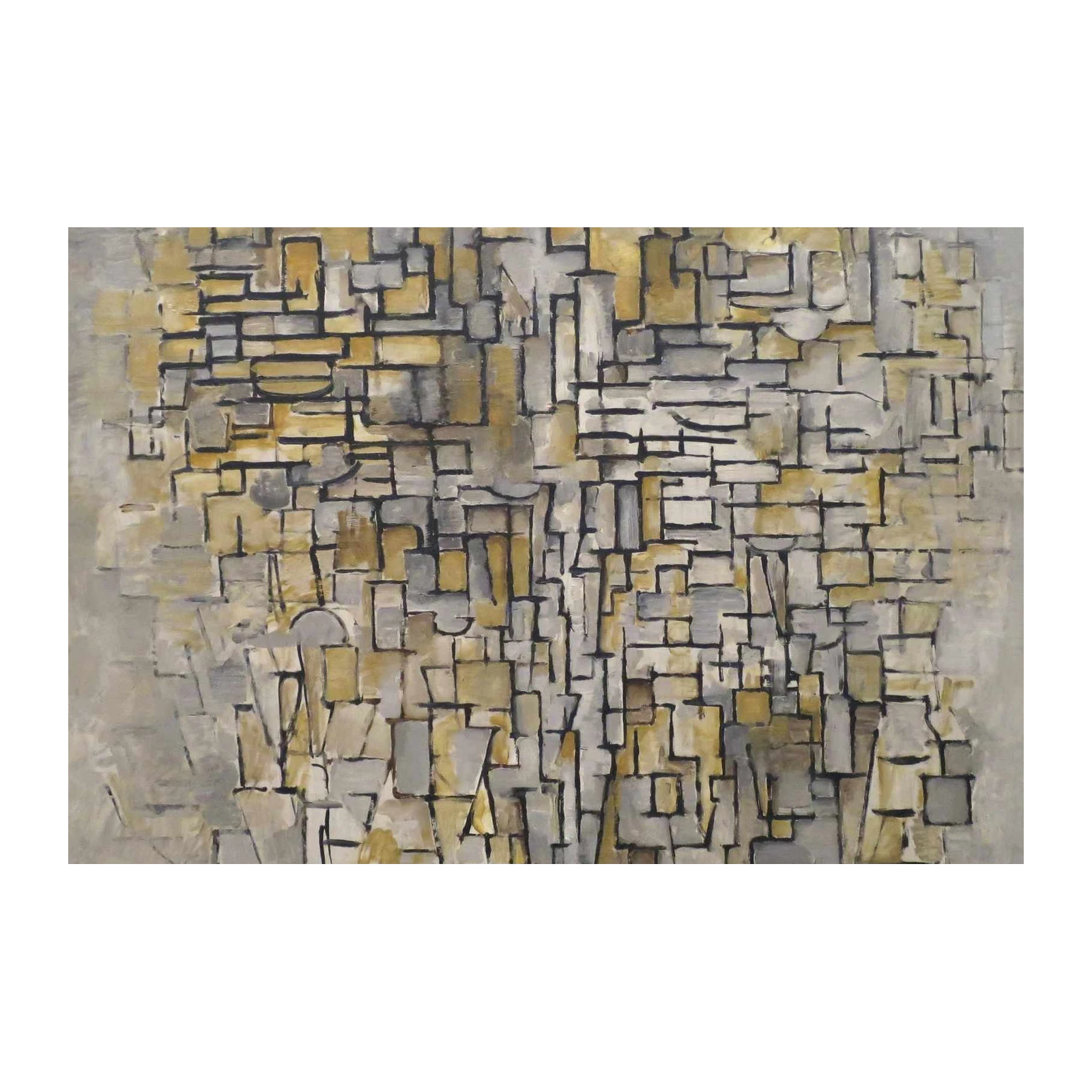 Abstract Geometric Gold & Grey Wall Art