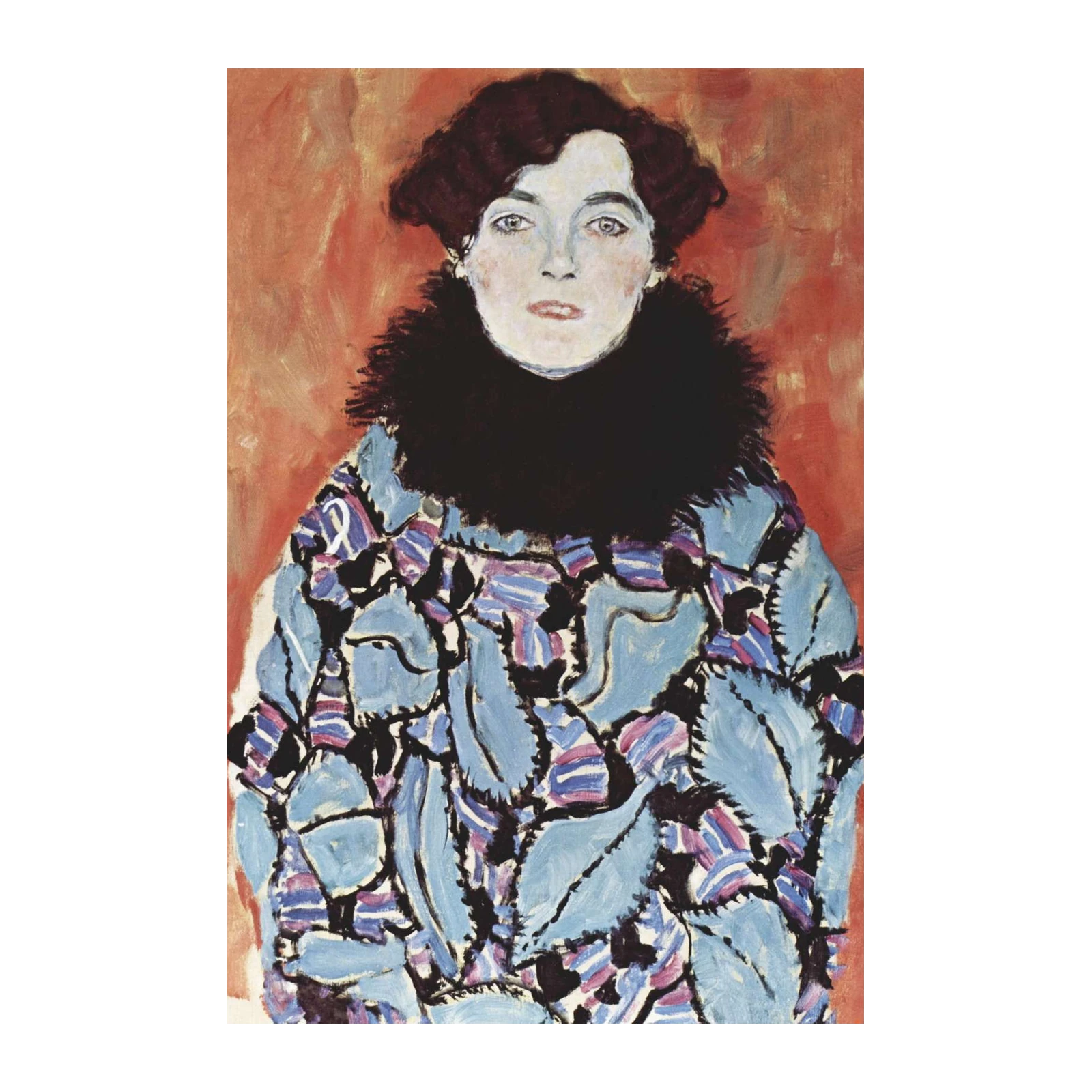Bold Portrait Woman Fur Collar Wall Art