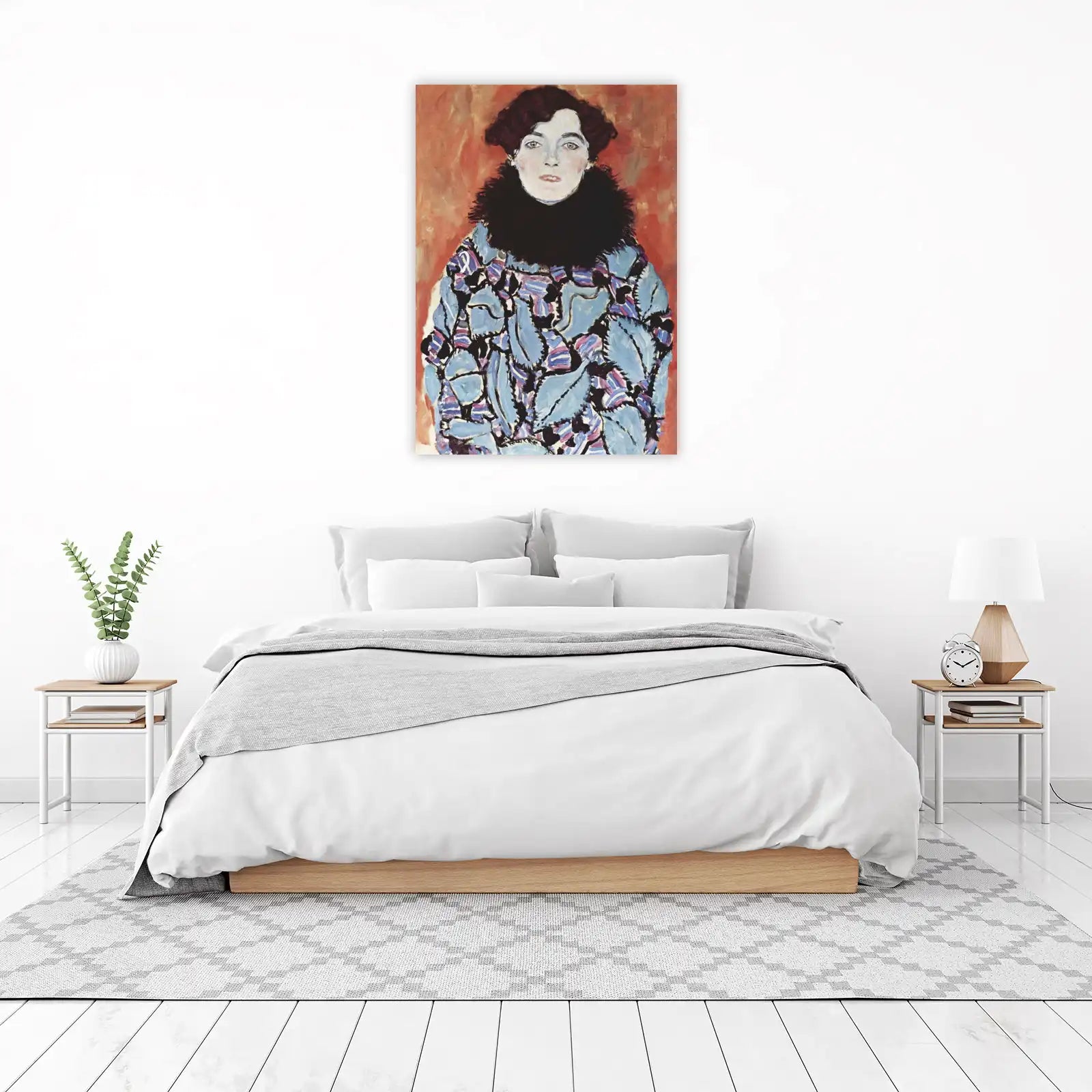 Bold Portrait Woman Fur Collar Wall Art