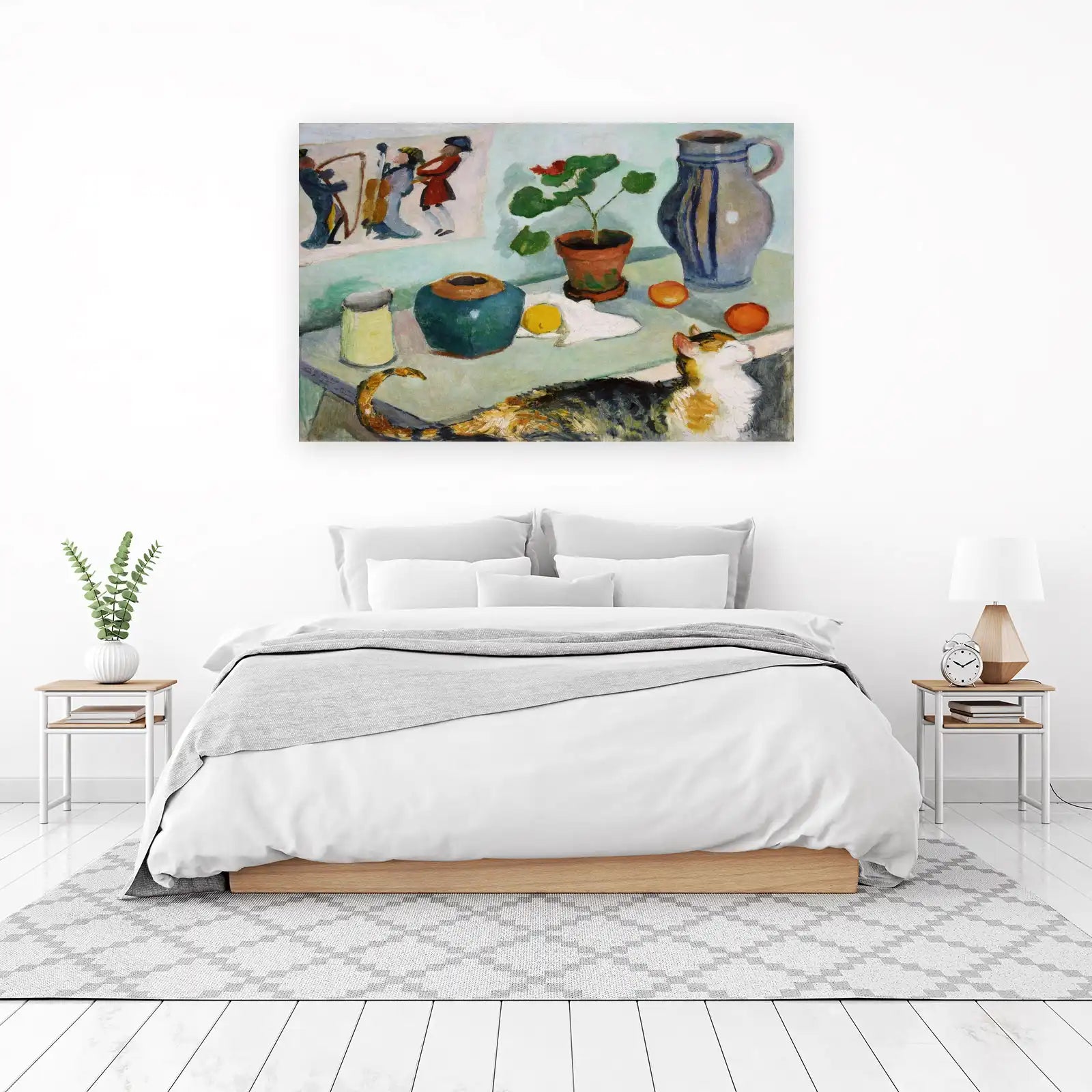 Vibrant Still Life with Cat Wall Art