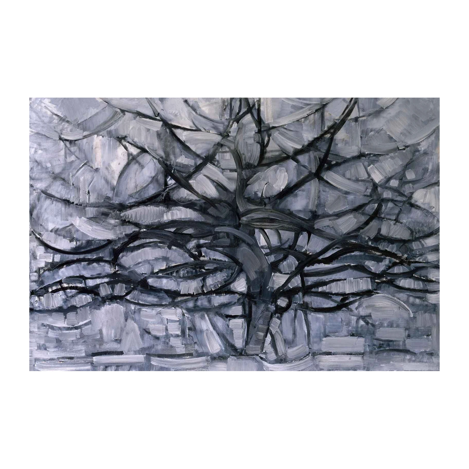Monochromatic Tree Abstract Wall Art