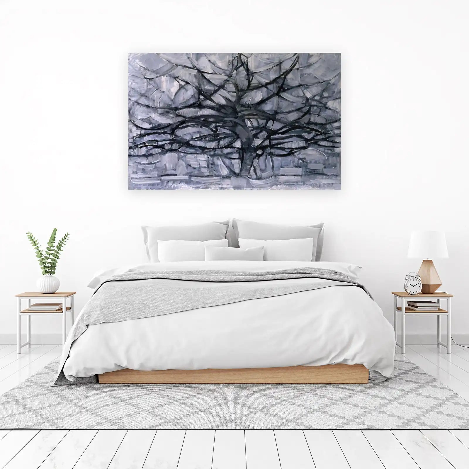 Monochromatic Tree Abstract Wall Art