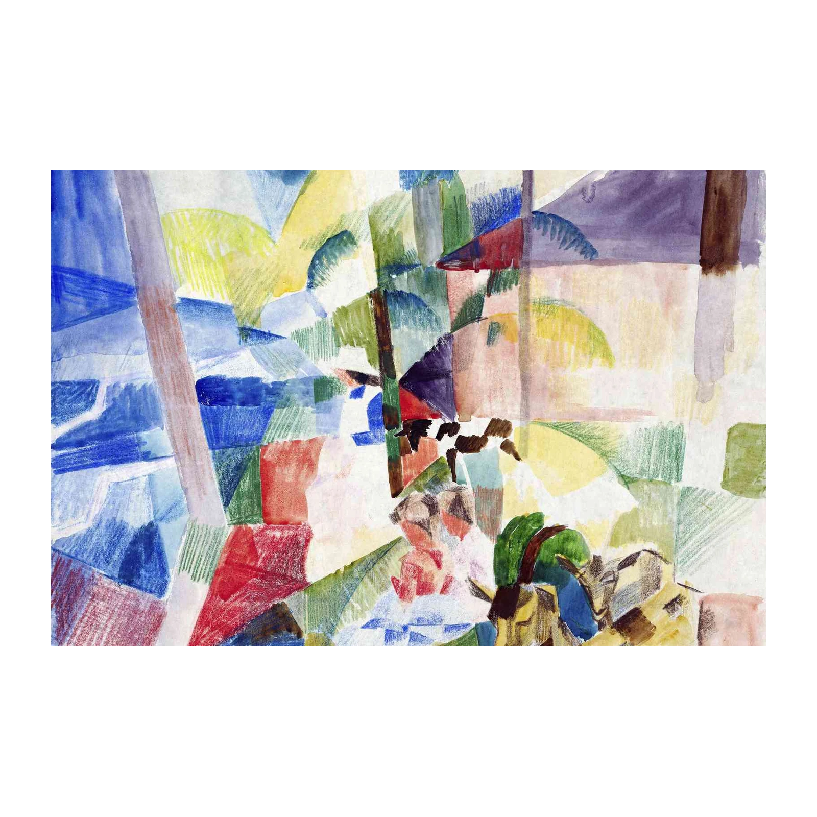 Vibrant Fauvist Goat Landscape Wall Art