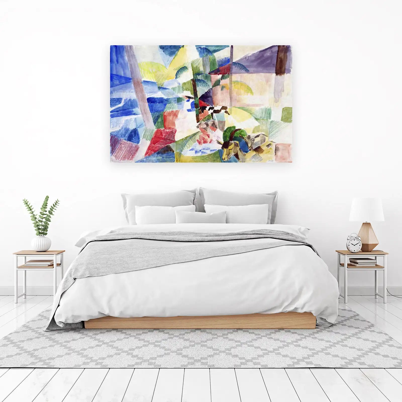 Vibrant Fauvist Goat Landscape Wall Art