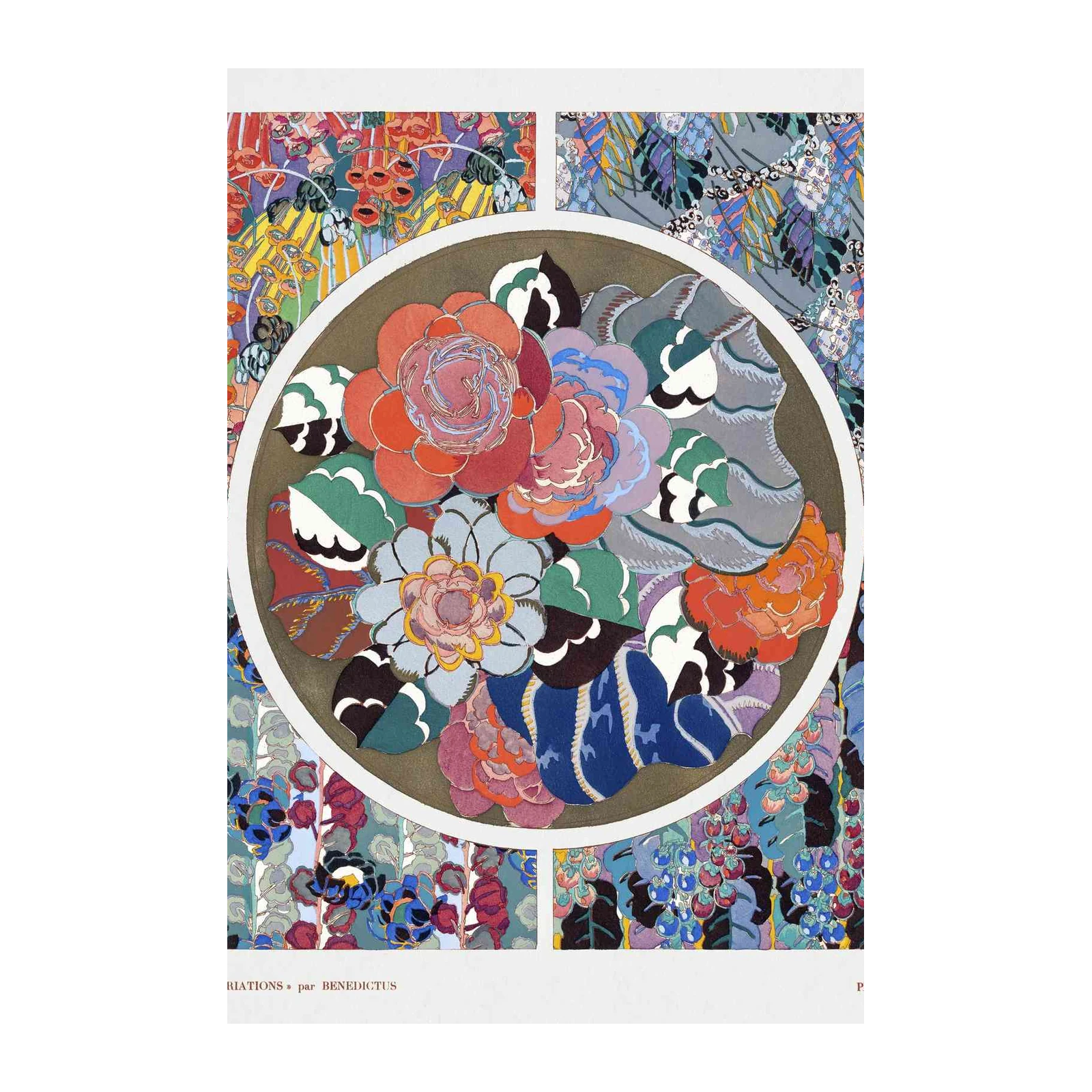 Art Deco Floral Burst Wall Art
