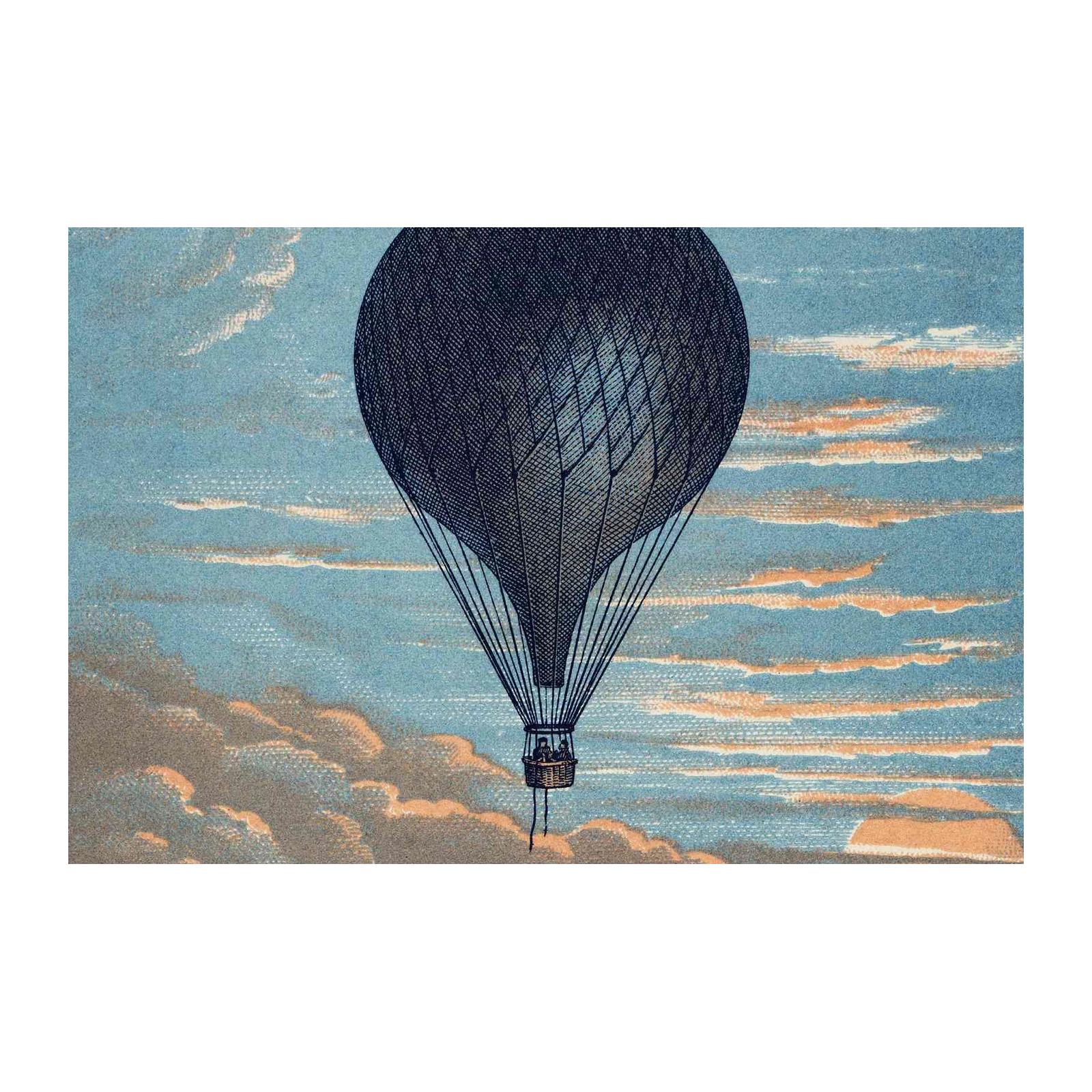 Vintage Hot Air Balloon Sky Wall Art