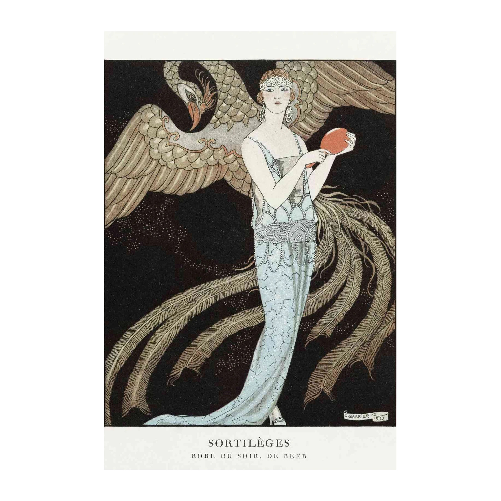 Art Deco Swan Elegance Wall Art