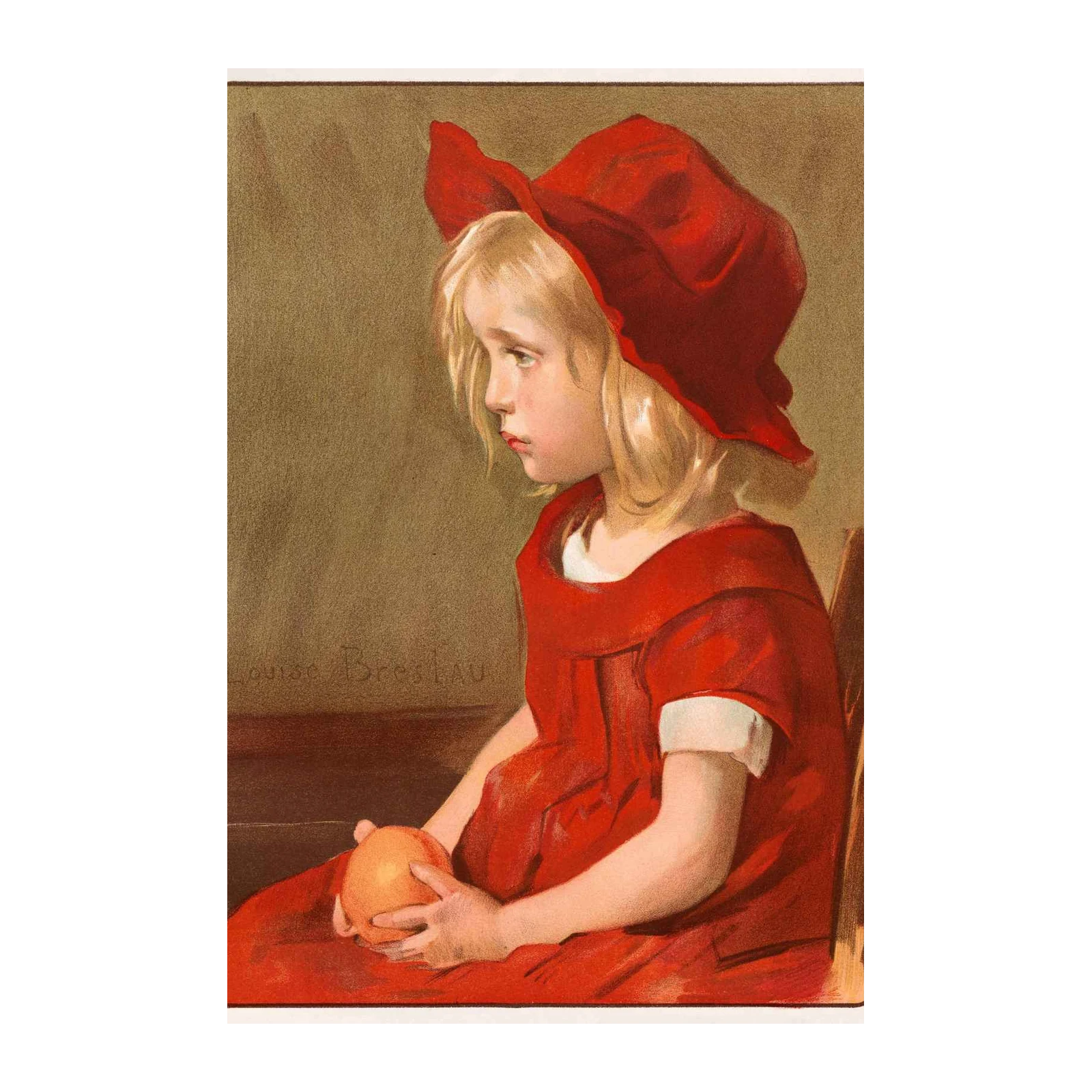 Vintage Girl in Red Hat Wall Art