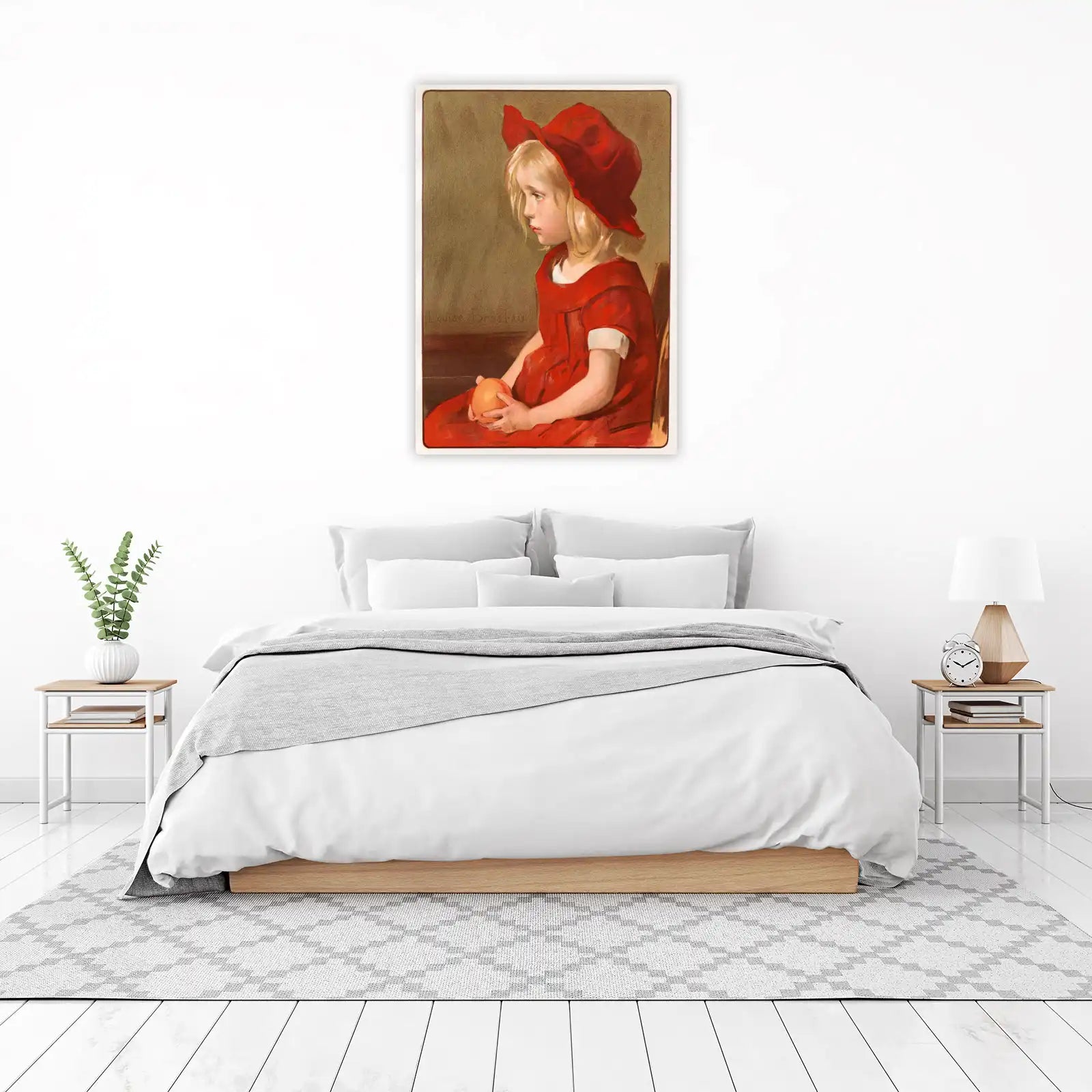 Vintage Girl in Red Hat Wall Art