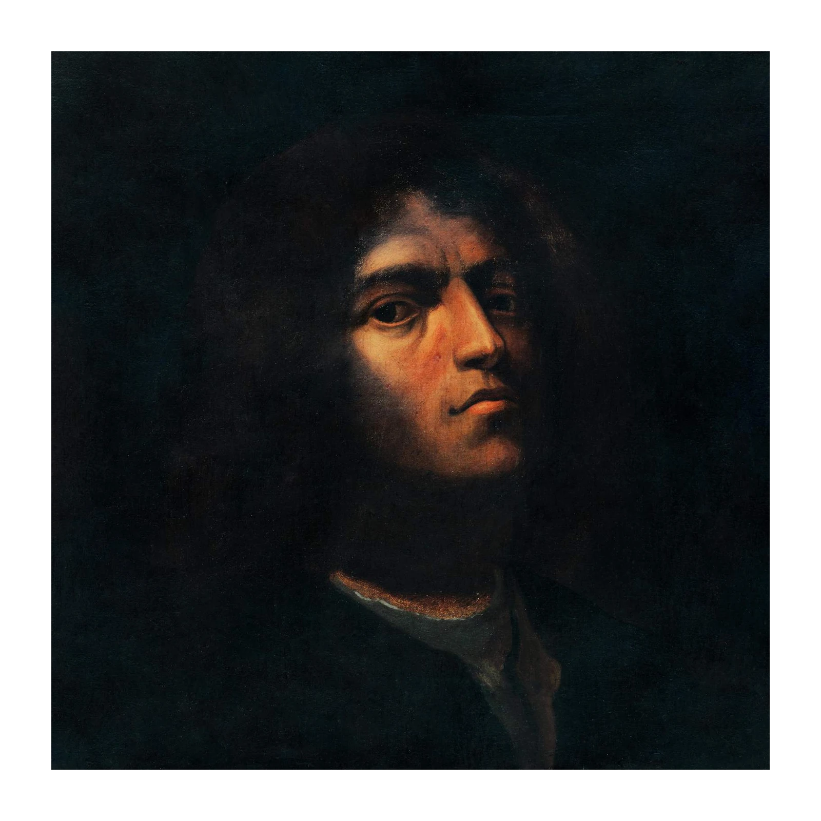 Dramatic Portrait Man Dark Old Master Wall Art