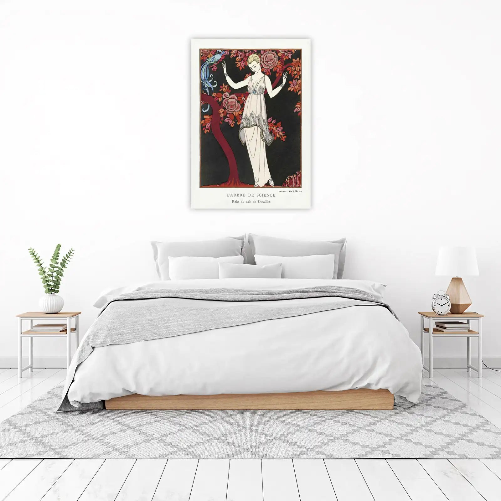 Art Deco Fashion Woman & Bird Wall Art