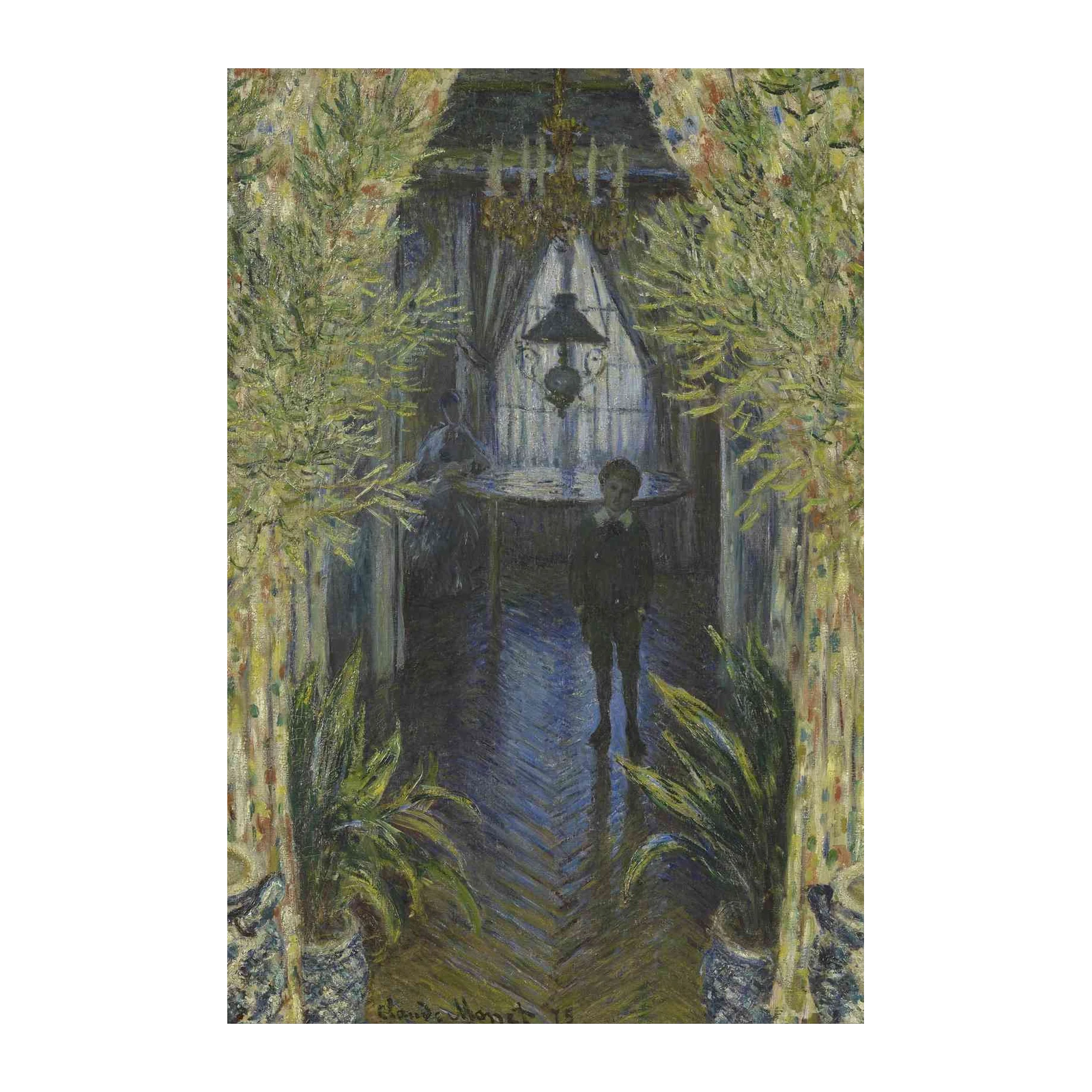 Impressionist Interior Boy with Plants Wall Art