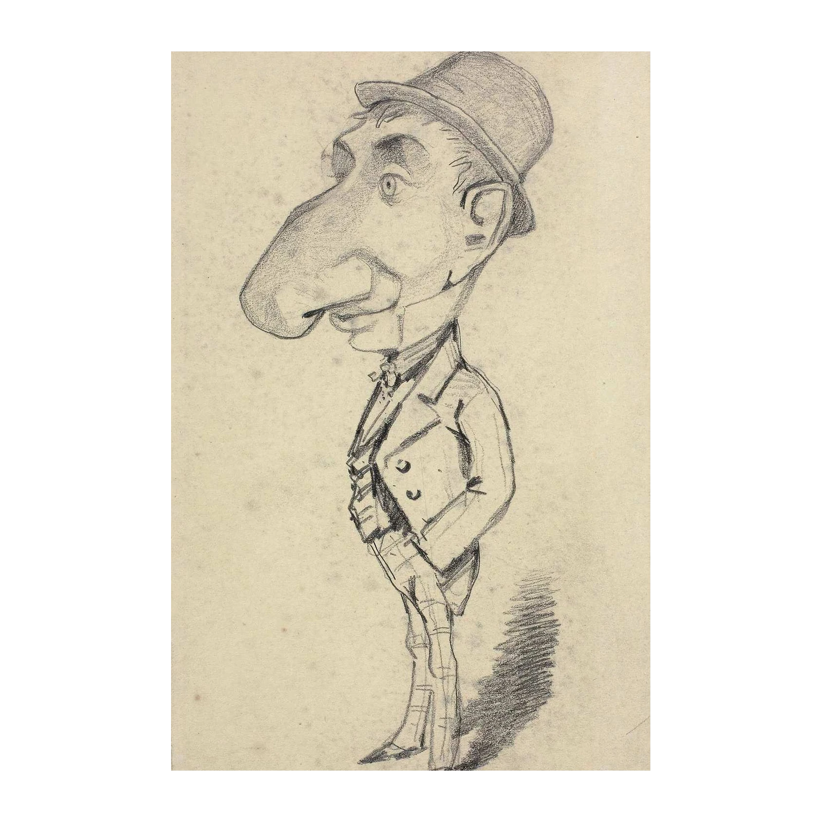 Vintage Caricature Man Portrait Wall Art