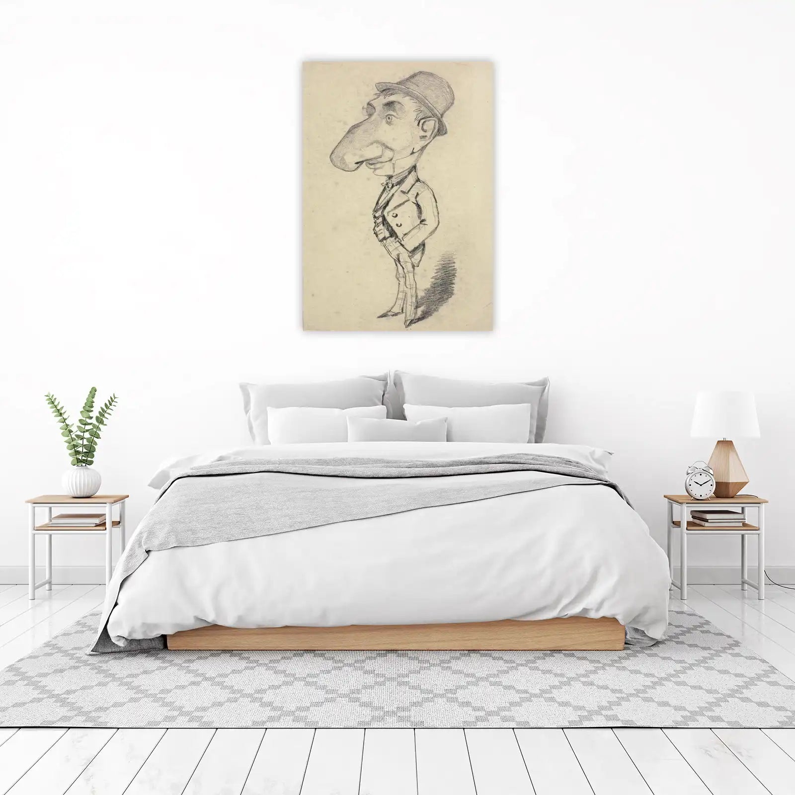 Vintage Caricature Man Portrait Wall Art