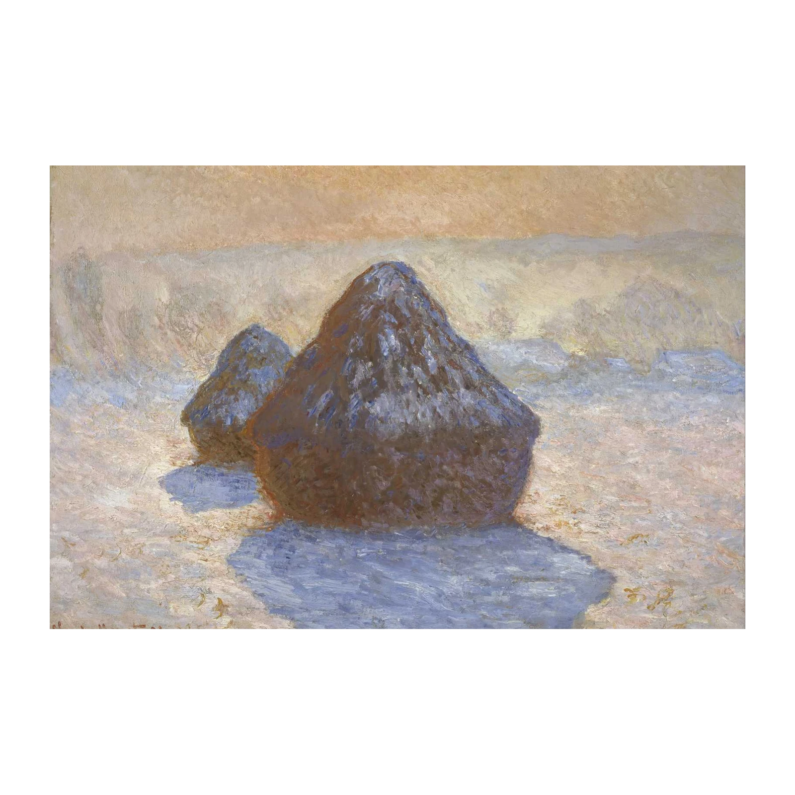 Monet Haystacks Winter Impressionist Wall Art