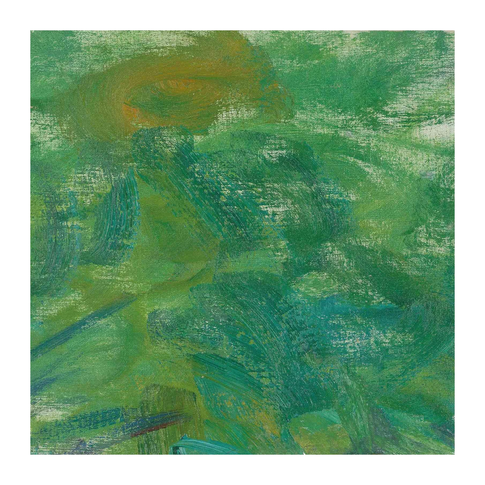 Vibrant Green Abstract Landscape Wall Art